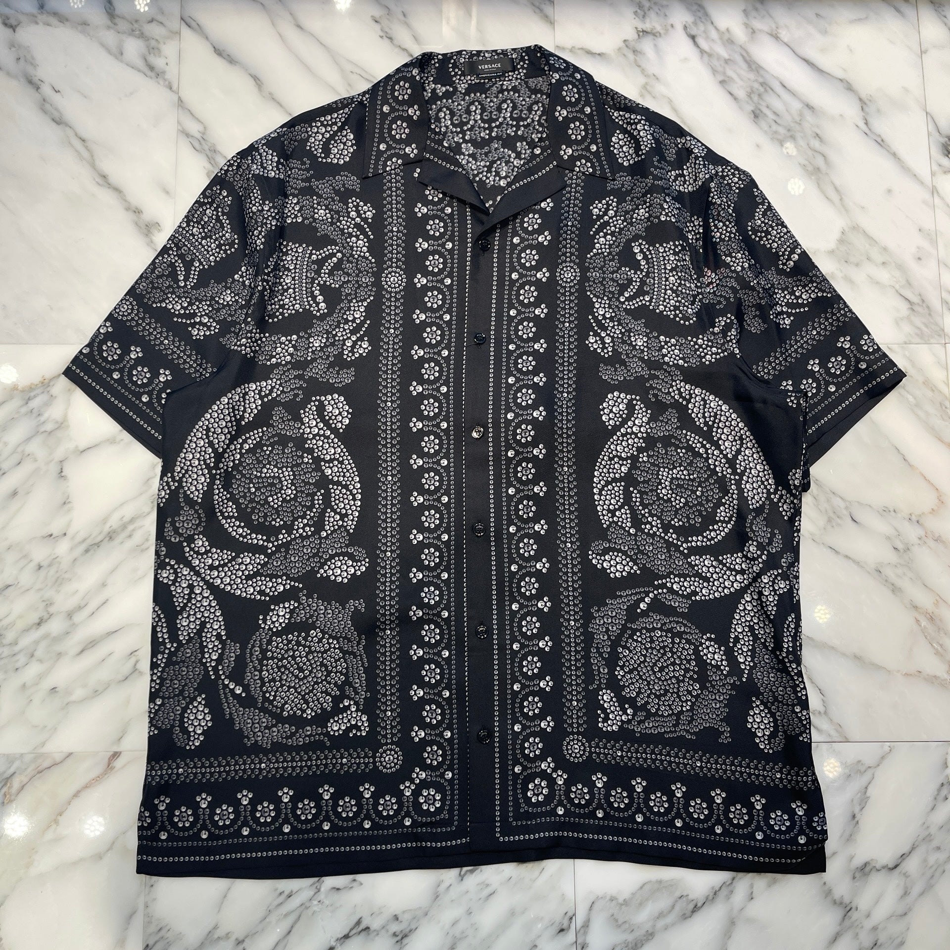 VERSACE 2023SS Repeat Baroque Silk Shirt 1003926 1A06140 Size 56