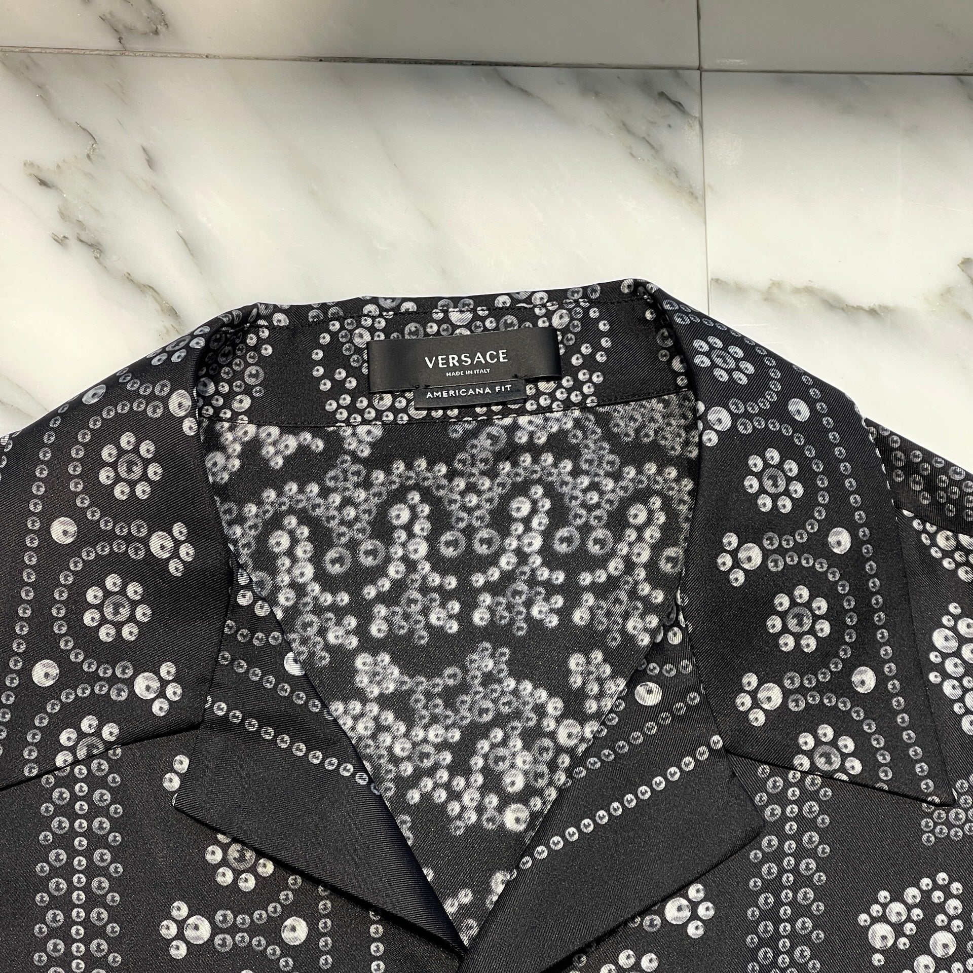 VERSACE 2023SS Repeat Baroque Silk Shirt 1003926 1A06140 Size 56