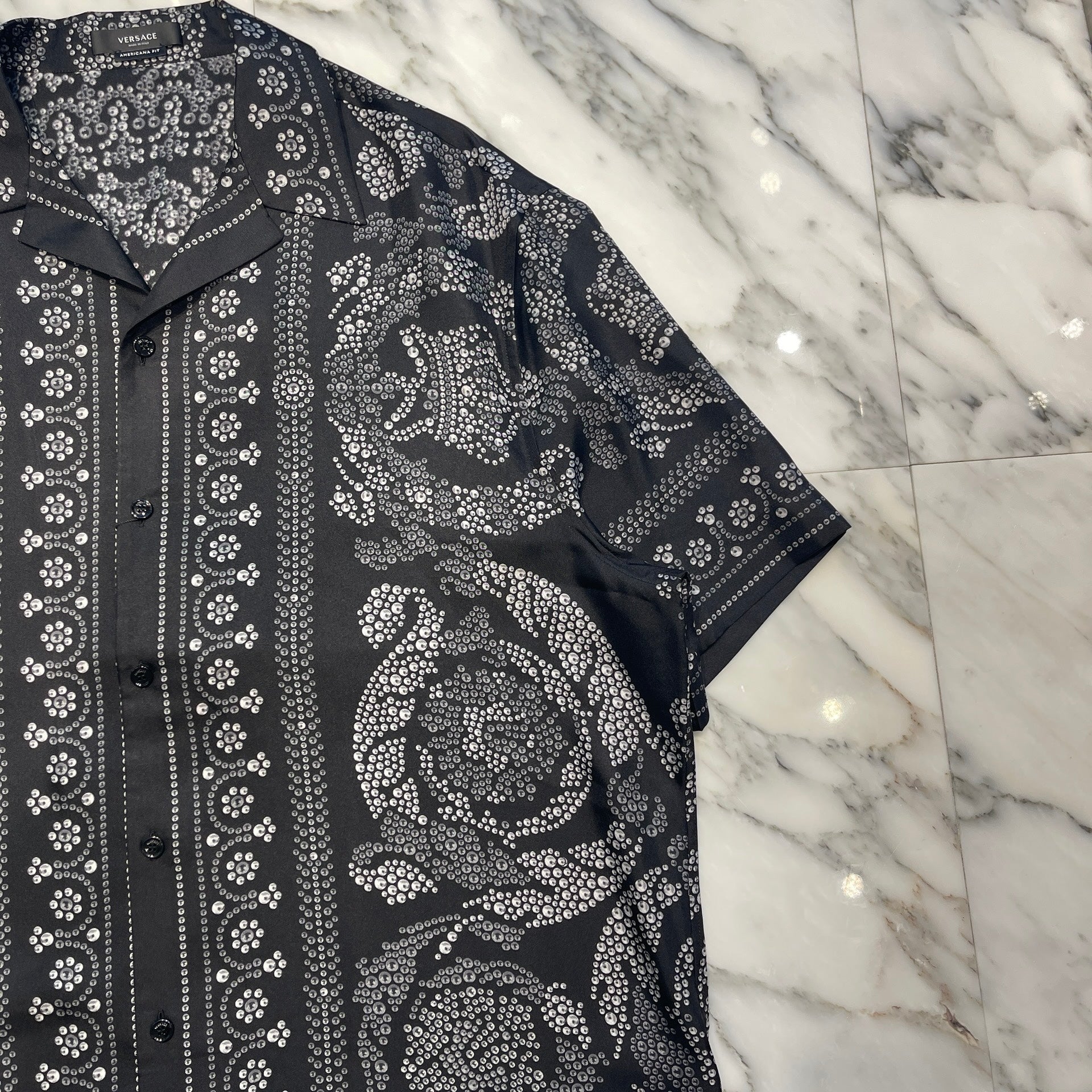 VERSACE 2023SS Repeat Baroque Silk Shirt 1003926 1A06140 Size 56