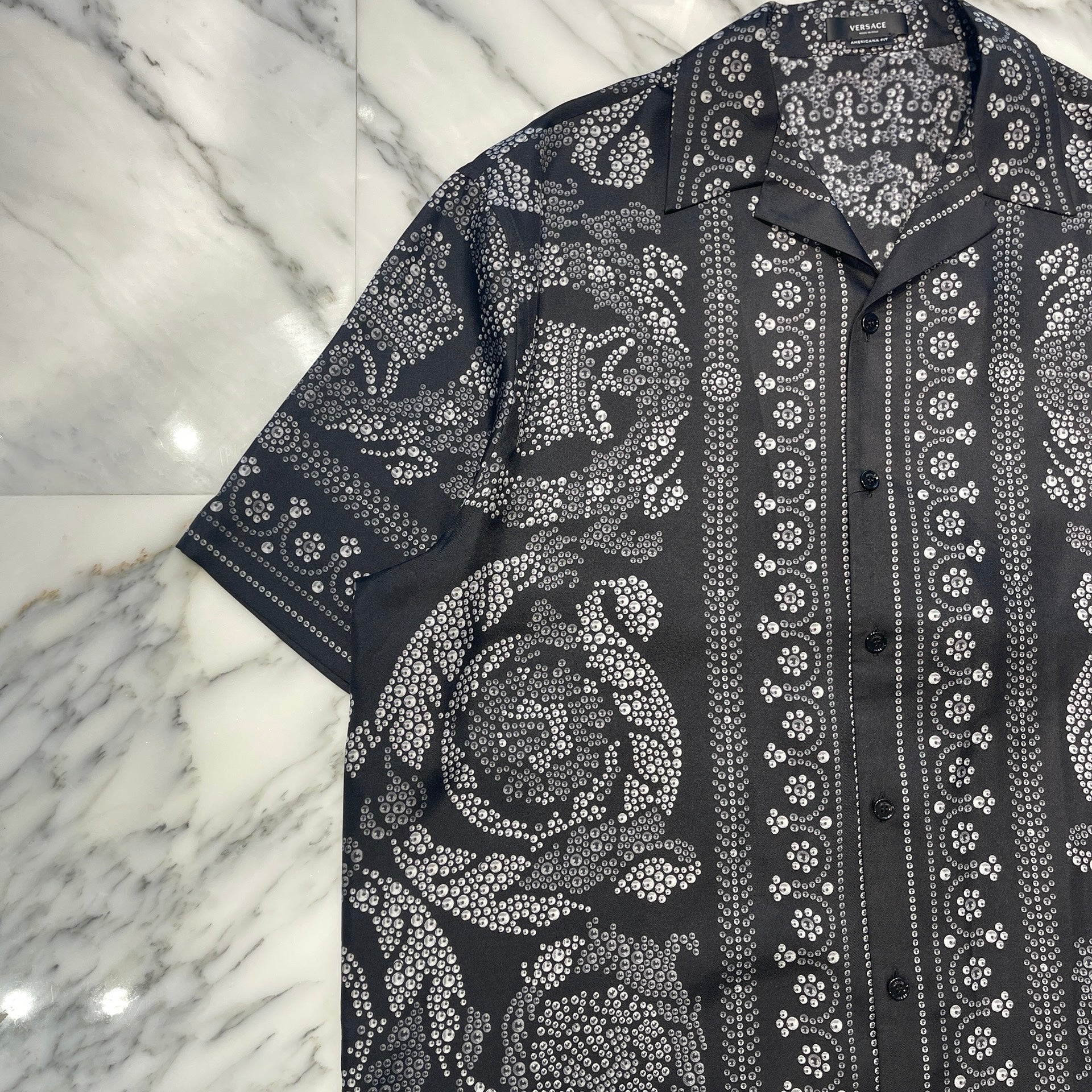 VERSACE 2023SS Repeat Baroque Silk Shirt 1003926 1A06140 Size 56