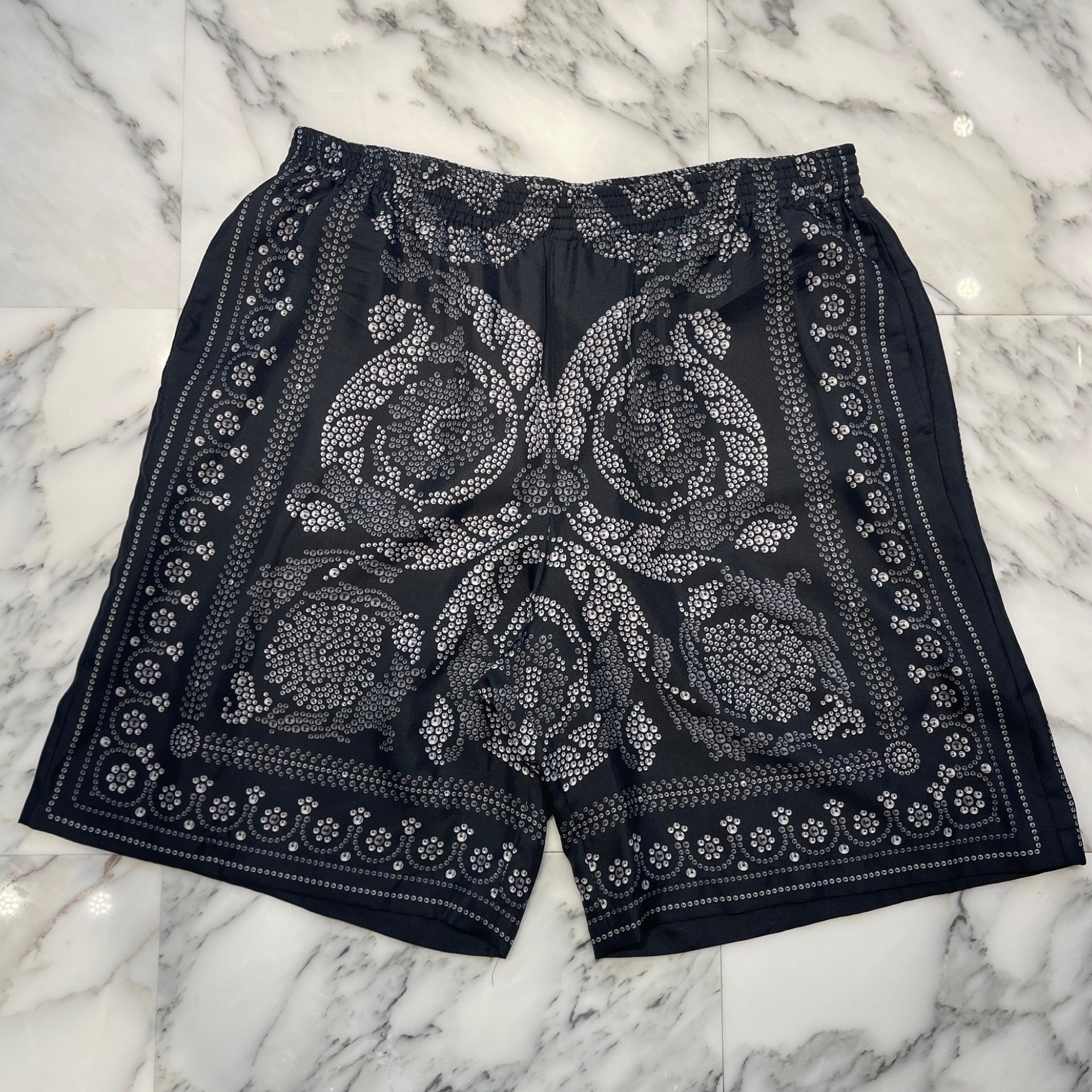 VERSACE 2023SS Repeat Baroque Silk Shorts 10024761A06140 Size 54