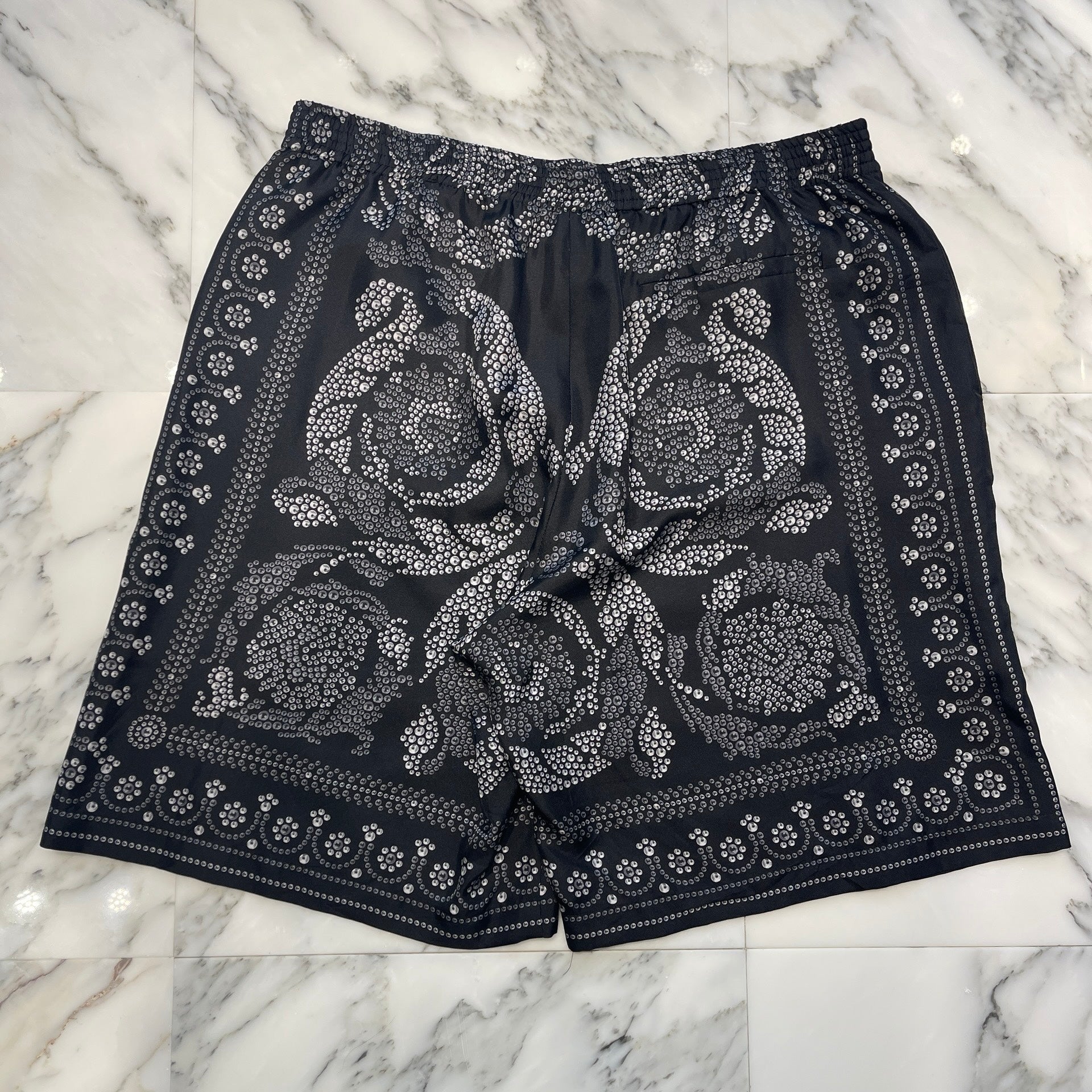 VERSACE 2023SS Repeat Baroque Silk Shorts 10024761A06140 Size 54