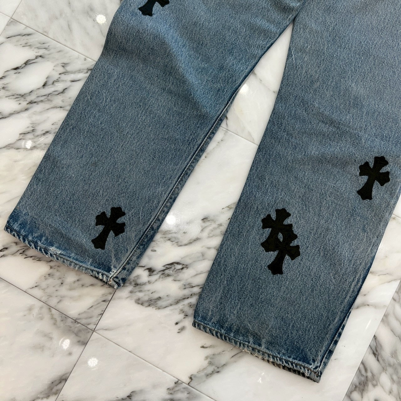 CHROME HEARTS × Levi's Body VNTG Cross Leather Patch Jeans Size 36 クロムハーツ × リーバイスボディ ヴィンテージ クロスレザーパッチ ジーンズ デニムパンツ サイズ36