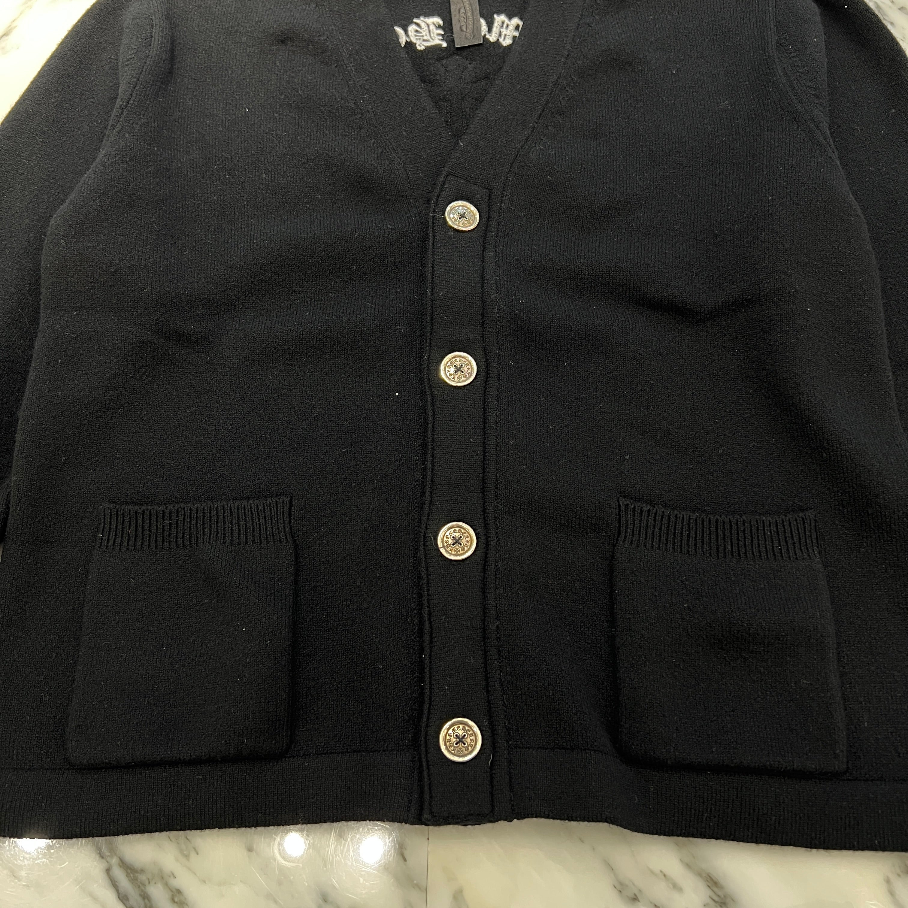 CHROME HEARTS YNOT King Taco 3 Cemetery Cross Patch Cashmere Cardigan Size L クロムハーツ ワイノット キングタコ 3セメタリークロスパッチ カシミヤカーディガン サイズL