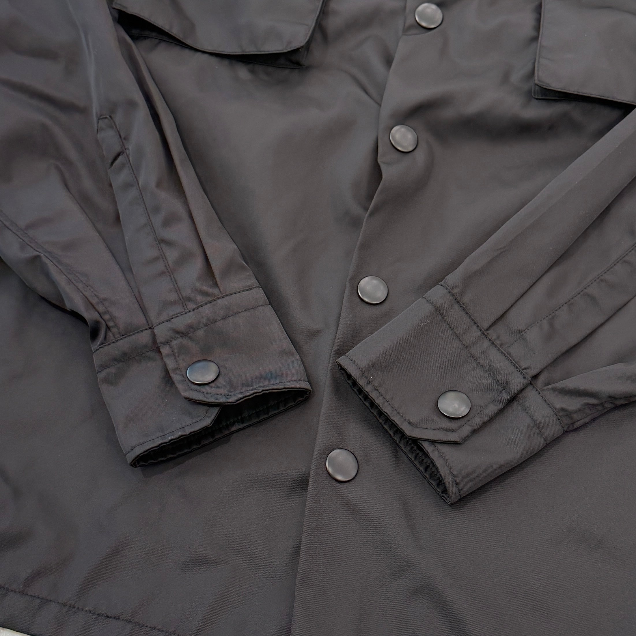 PRADA 2019SS Triangle Logo Prate Military Nylon Shirt Jacket SC491 S192 I18 Size L プラダ トライアングル ロゴプレート ミリタリー ナイロン シャツジャケット サイズL