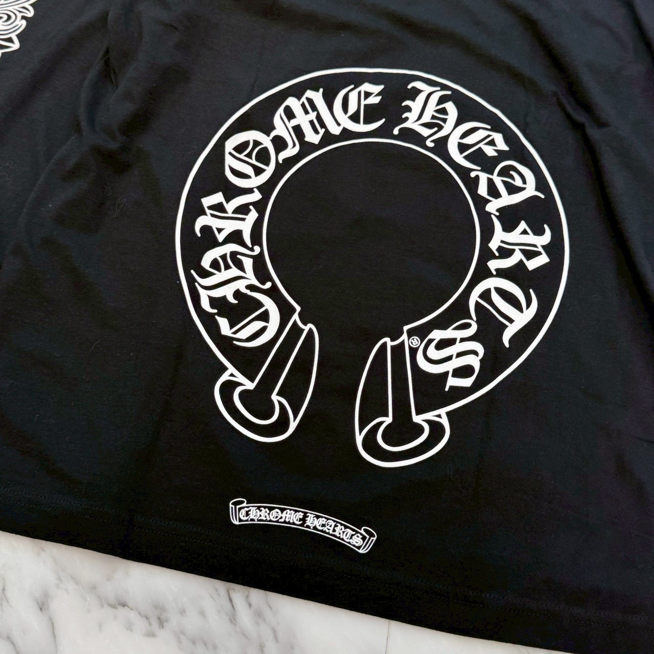 CHROME HEARTS Floral Cross Horseshoe Long Sleeve Tee Size M クロムハーツ フローラルクロス ホースシュー ロングスリーブ Tシャツ サイズM