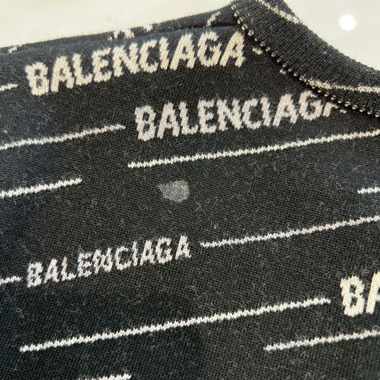 BALENCIAGA 2018AW Multi Logo Wool Cardigan 555294 T1524 Size XS バレンシアガ マルチロゴ ウールカーディガン サイズXS