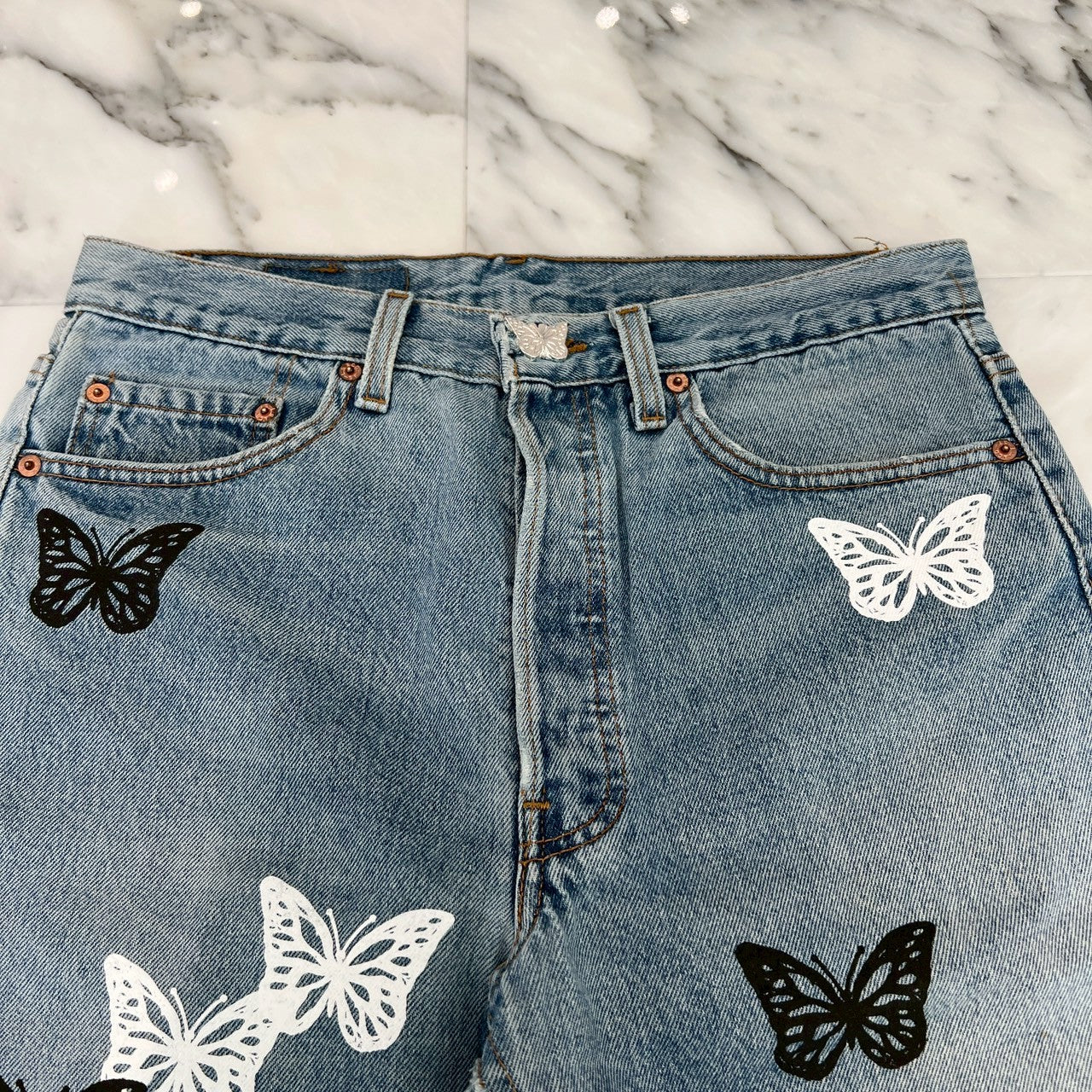 ABOUT DREAMS Butterfly Denim Shorts Size W32 × L30 アバウトドリームズ バタフライ デニムショーツ サイズ W32 × L30