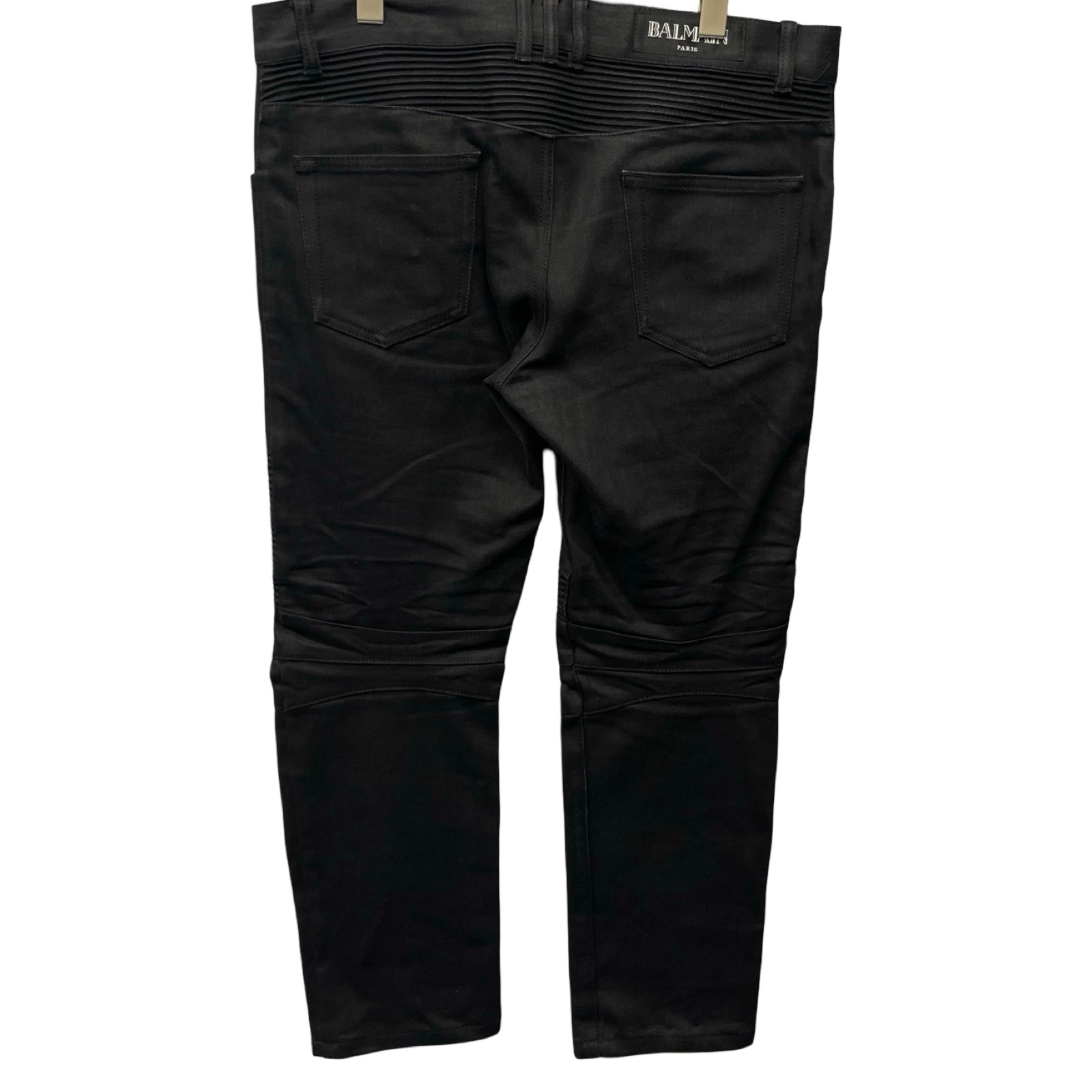 BALMAIN Biker Rigid Denim Pants POHT551D204 Size 32