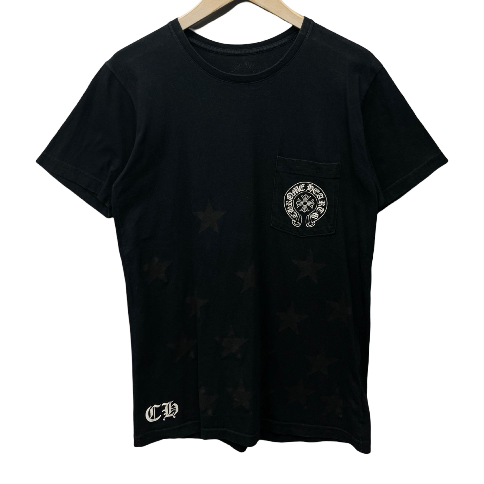 CHROME HEARTS Scroll Label Horseshoe Star Tee Size M