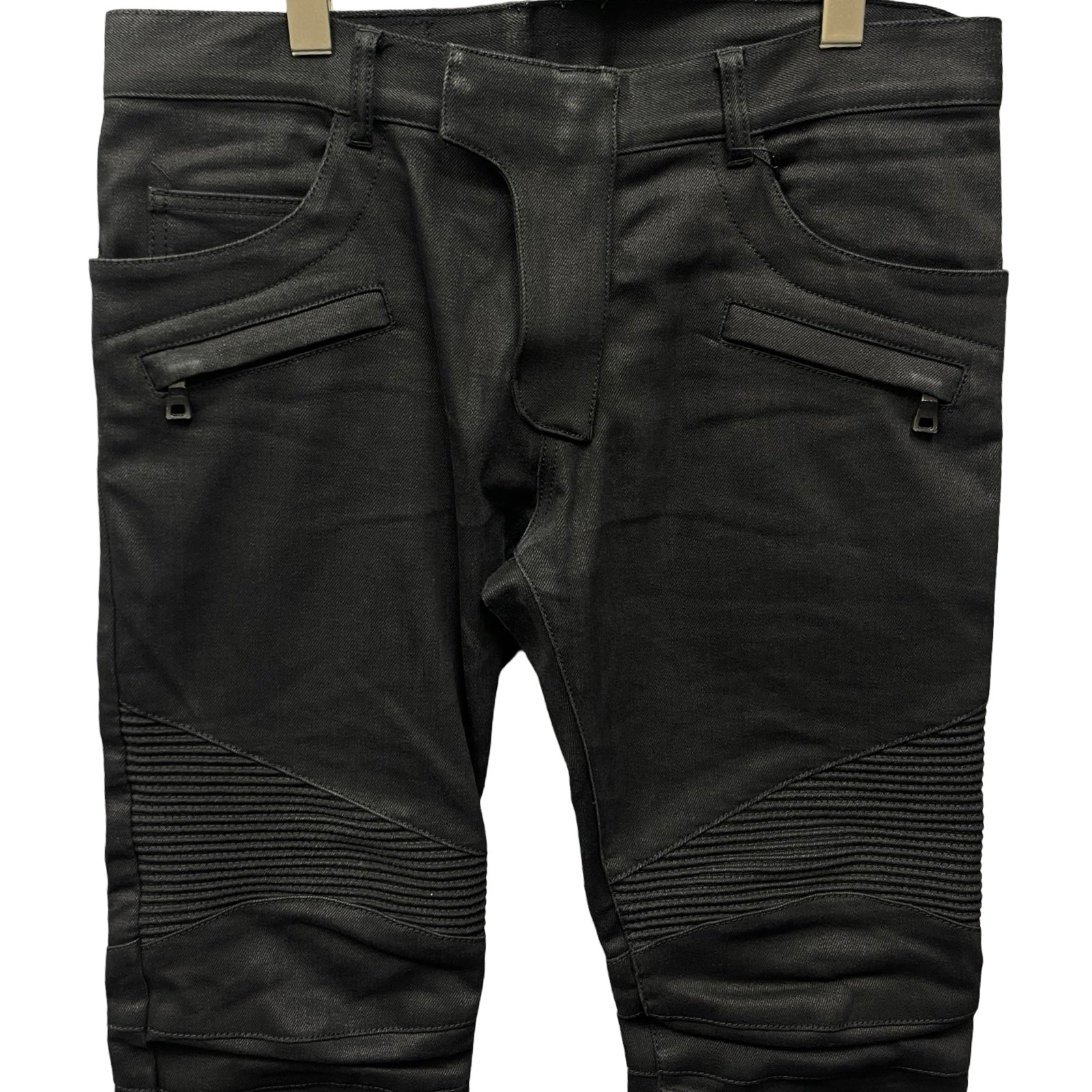 BALMAIN Biker Rigid Denim Pants POHT551D204 Size 32
