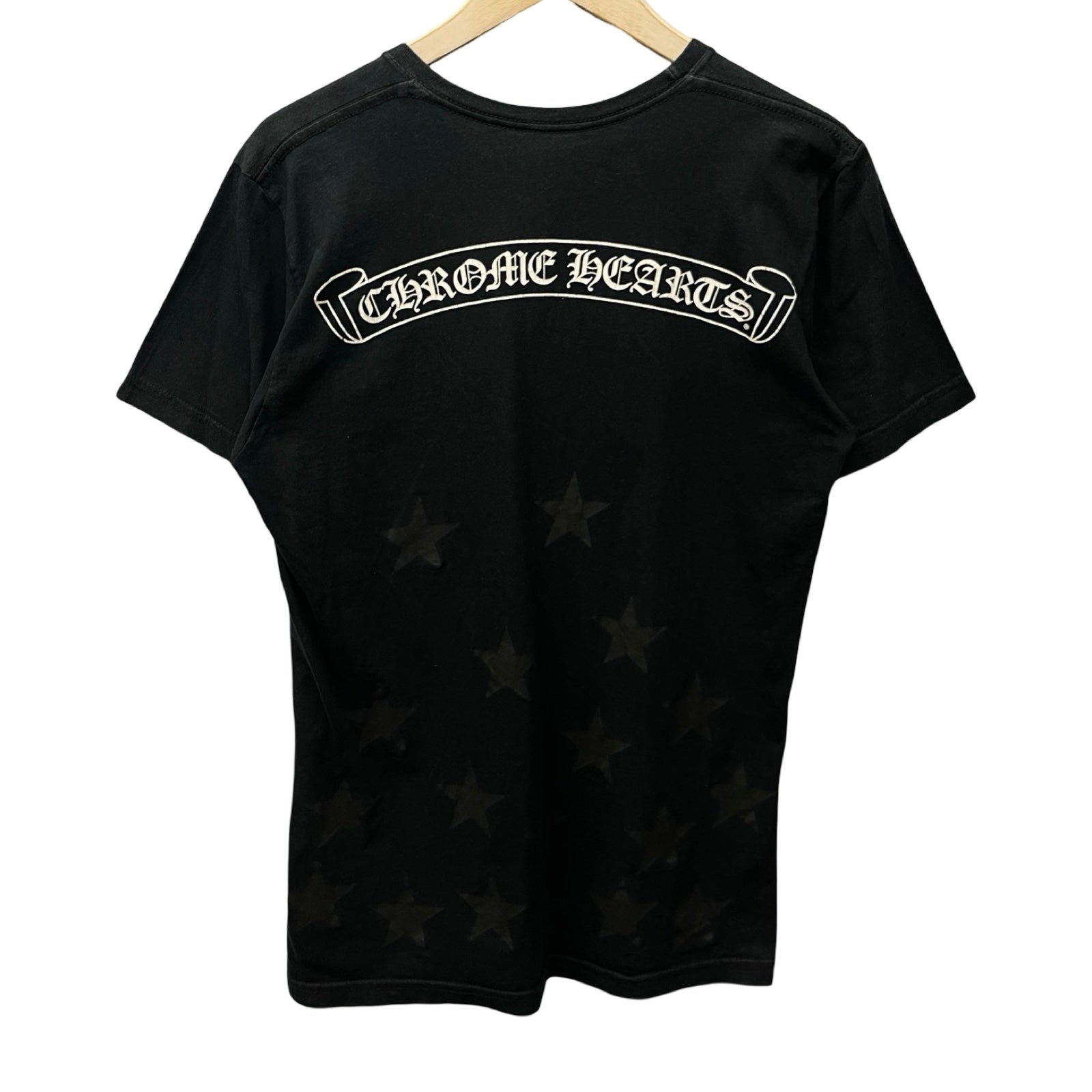 CHROME HEARTS Scroll Label Horseshoe Star Tee Size M