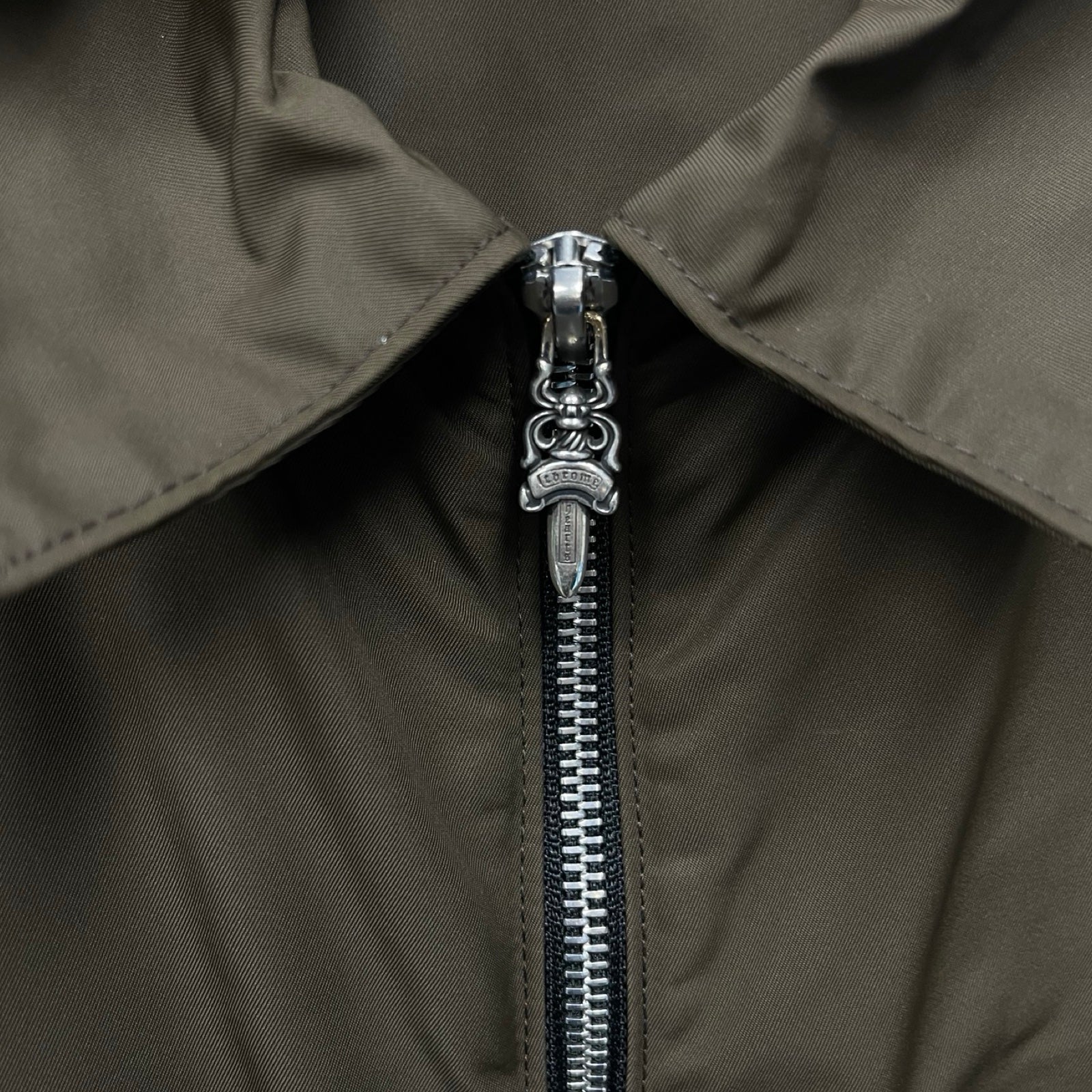 CHROME HEARTS Y NOT Nylon Leather Zip Up Short Sleeve Jacket Size L