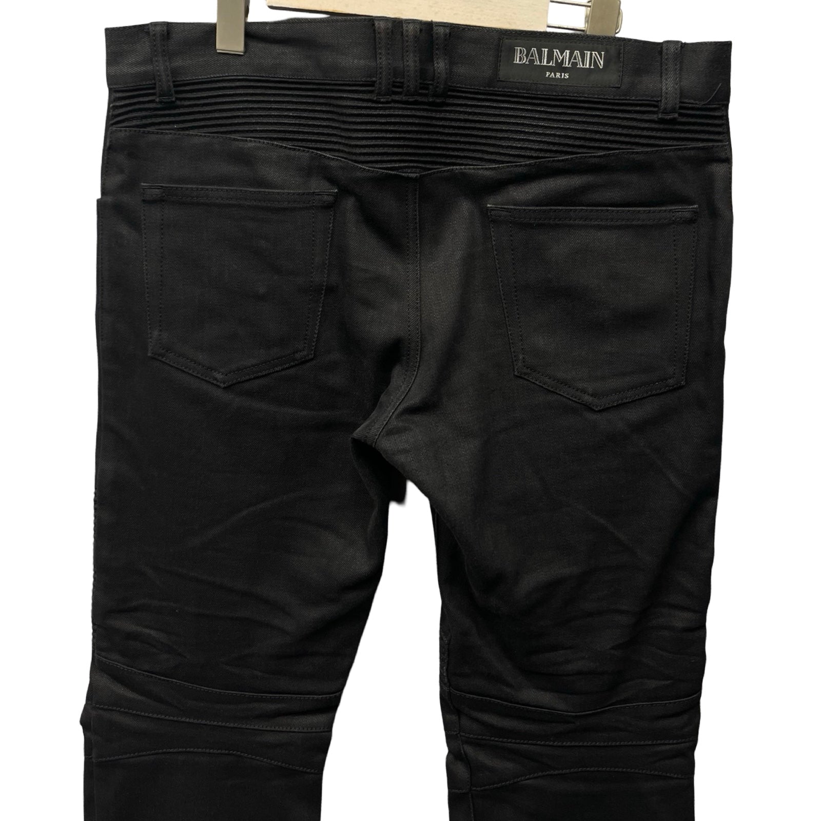 BALMAIN Biker Rigid Denim Pants POHT551D204 Size 32
