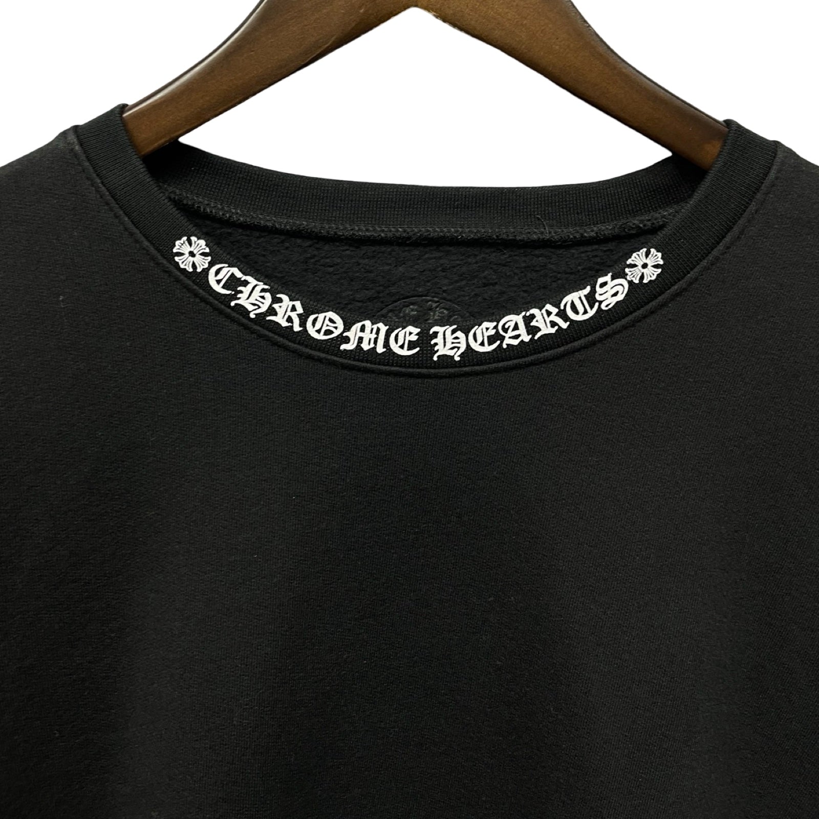 CHROME HEARTS Neck Logo Crewneck Sweatshirt Size XL