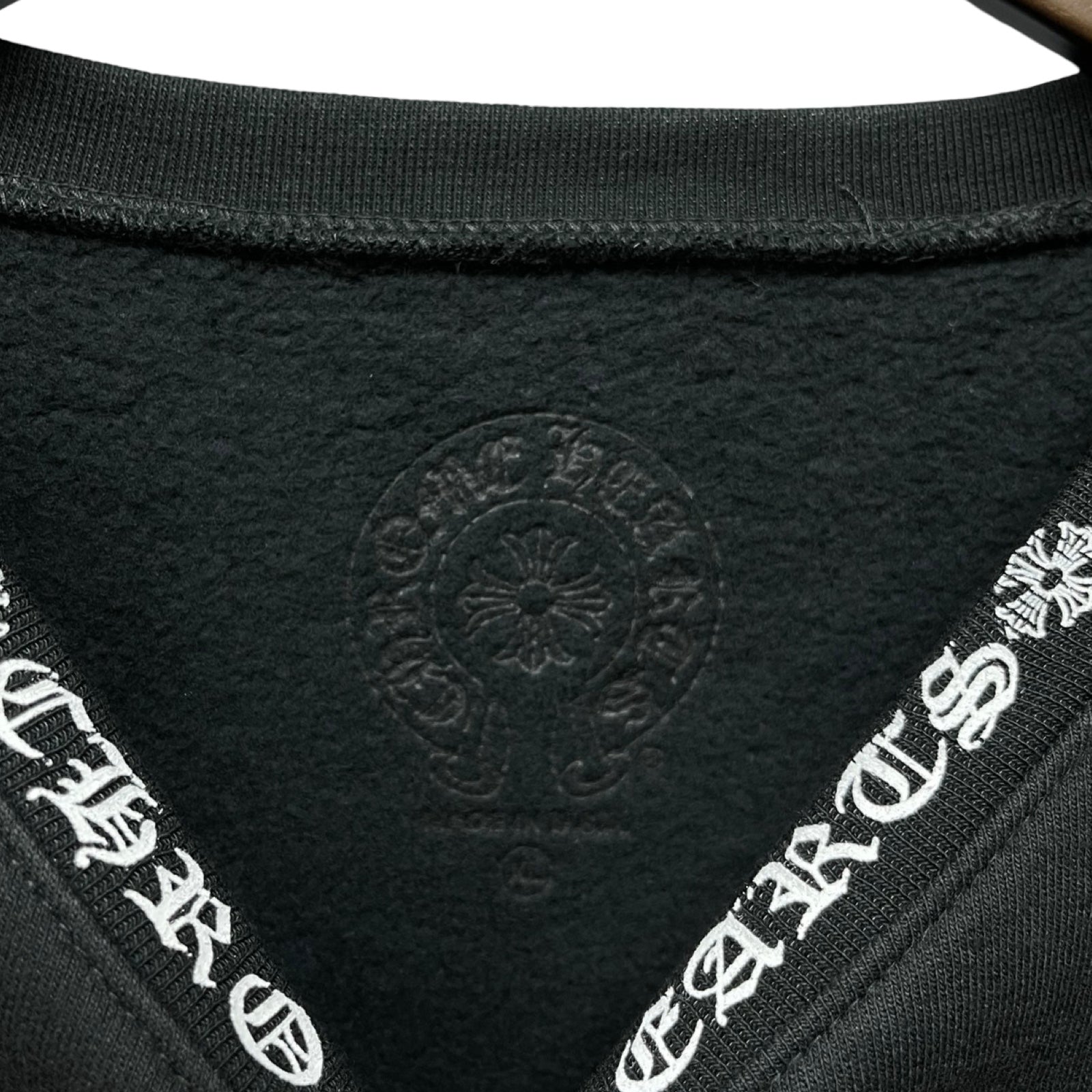 CHROME HEARTS Neck Logo Crewneck Sweatshirt Size XL