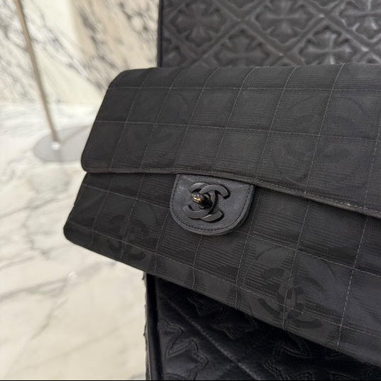 CHANEL Vintage New Travel Line All Black Chain Shoulder Bag A15285 シャネル ヴィンテージ ニュートラベルライン オールブラック チェーンショルダーバッグ