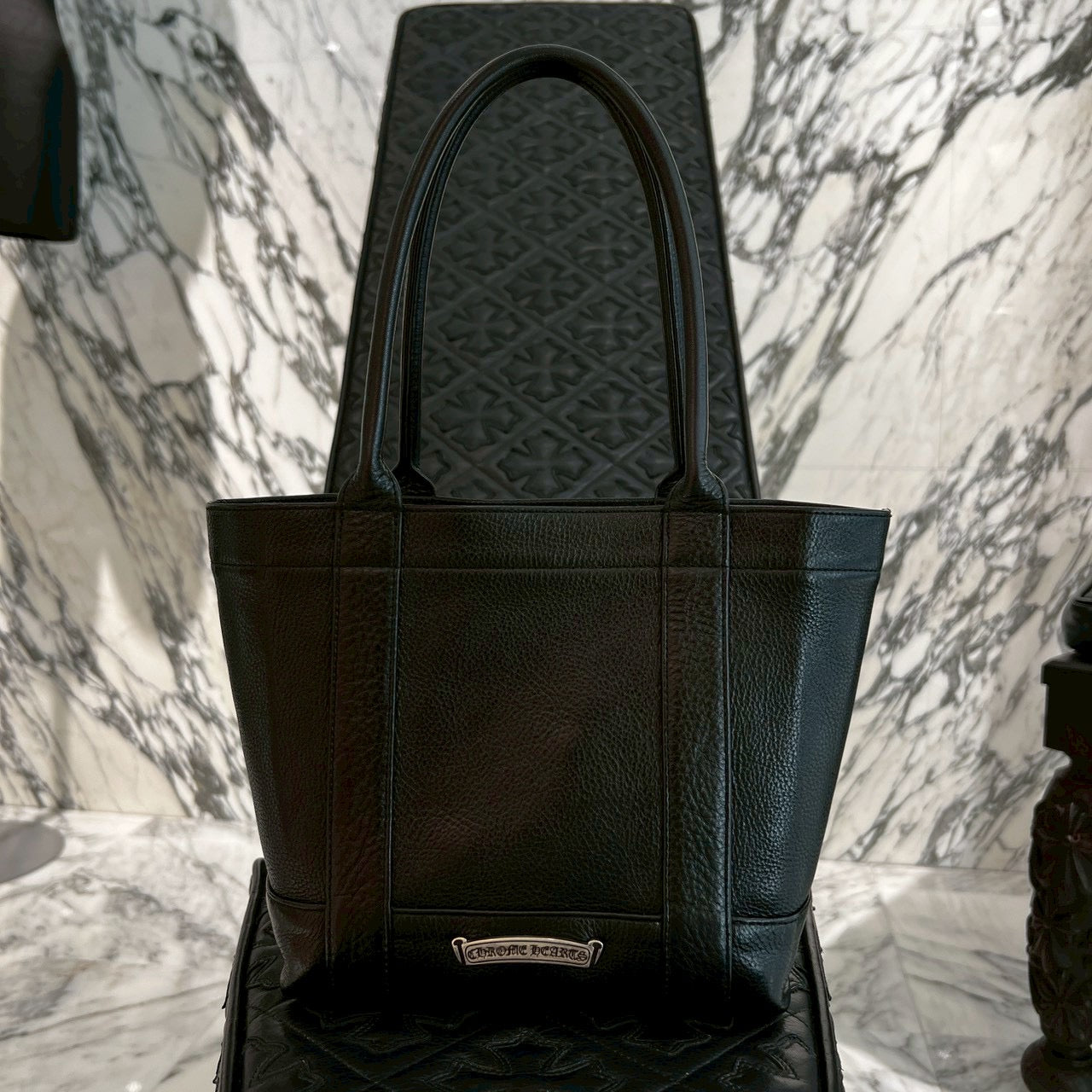 CHROME HEARTS Leather Tote Mini Bag クロムハーツ レザー トート ミニ バッグ