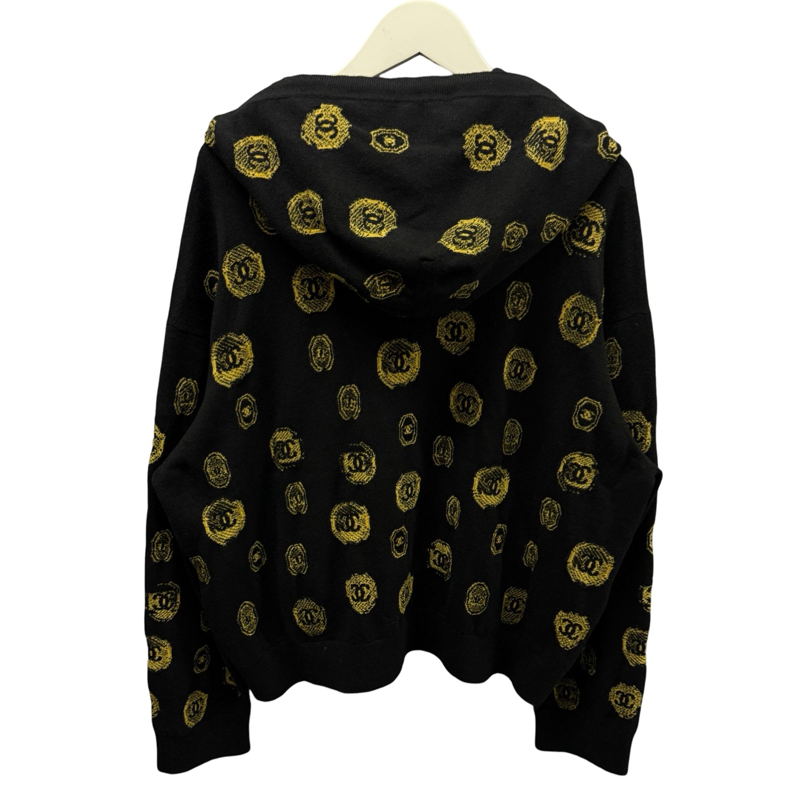 CHANEL 2022SS COCO Ｍark Cashmere Knit Pullover Hoodie P70993K10160 Size 46