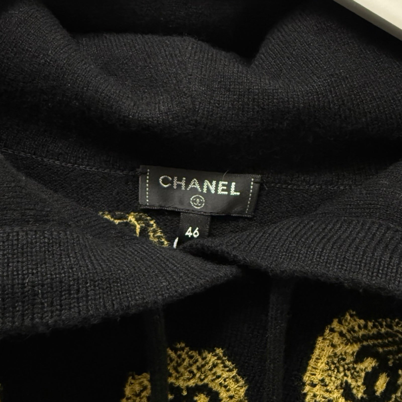 CHANEL 2022SS COCO Ｍark Cashmere Knit Pullover Hoodie P70993K10160 Size 46