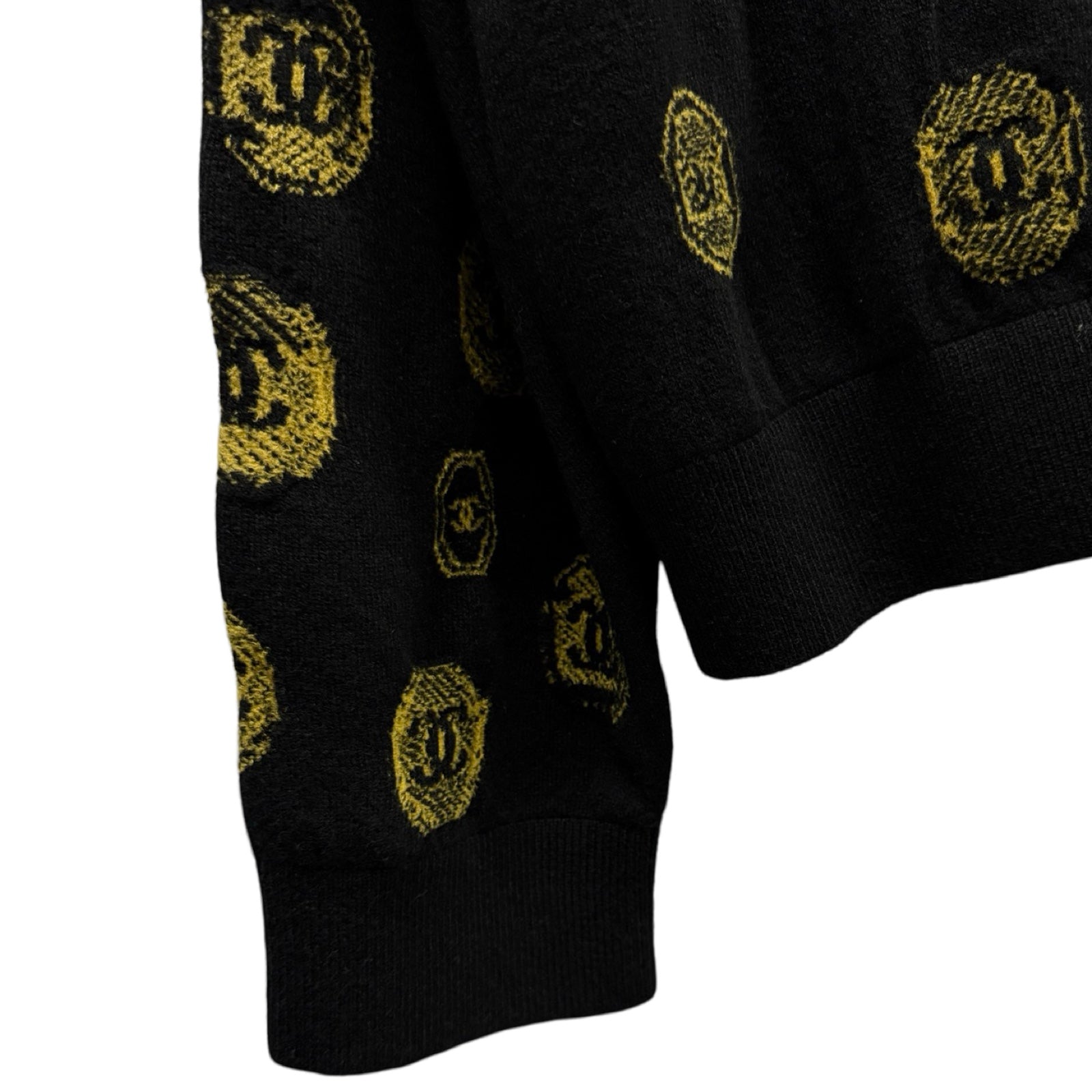 CHANEL 2022SS COCO Ｍark Cashmere Knit Pullover Hoodie P70993K10160 Size 46