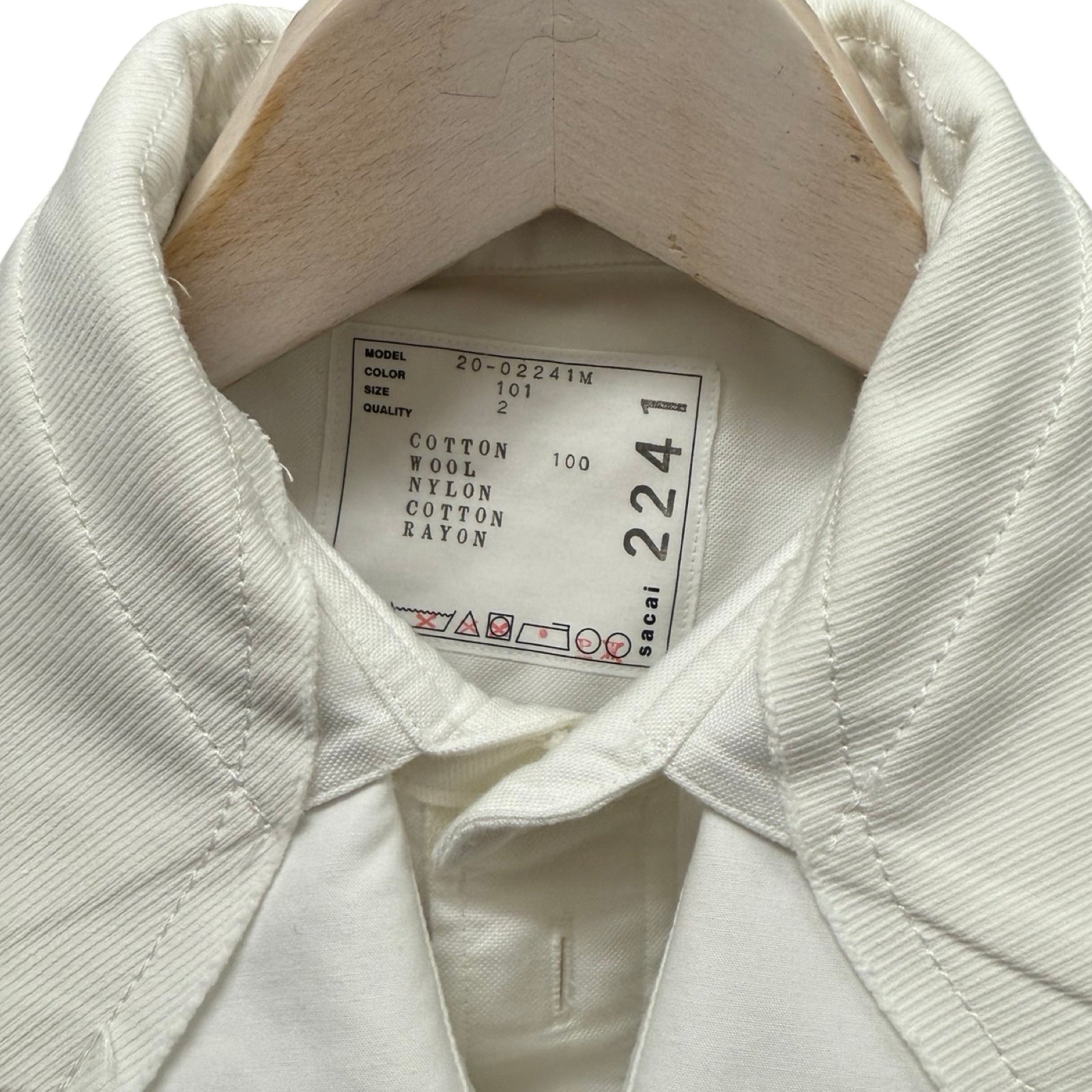 sacai 2020SS Docking Layered Shirt Jacket 20-02241M Size 2