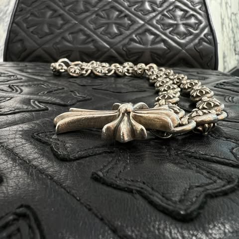 CHROME HEARTS CH Cross Pendant Small with Cross Ball Necklace クロムハーツ CHクロス ペンダント スモール ウィズ クロスボール ネックレス