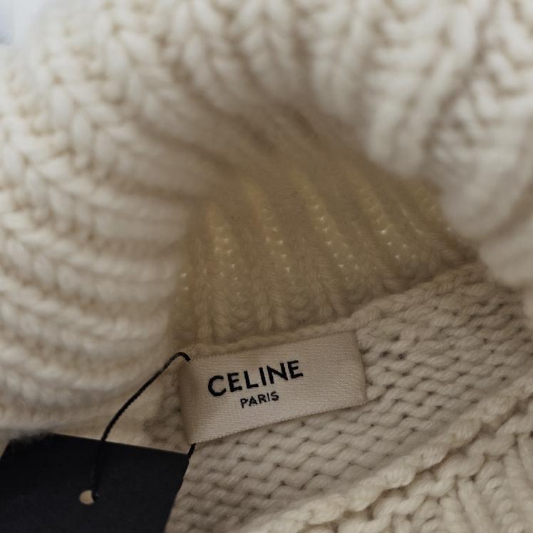 CELINE 2021AW Turtleneck Cropped Cable Knit Sweater 2A92P3290 Size M セリーヌ タートルネッククロップドケーブルニットセーター サイズM