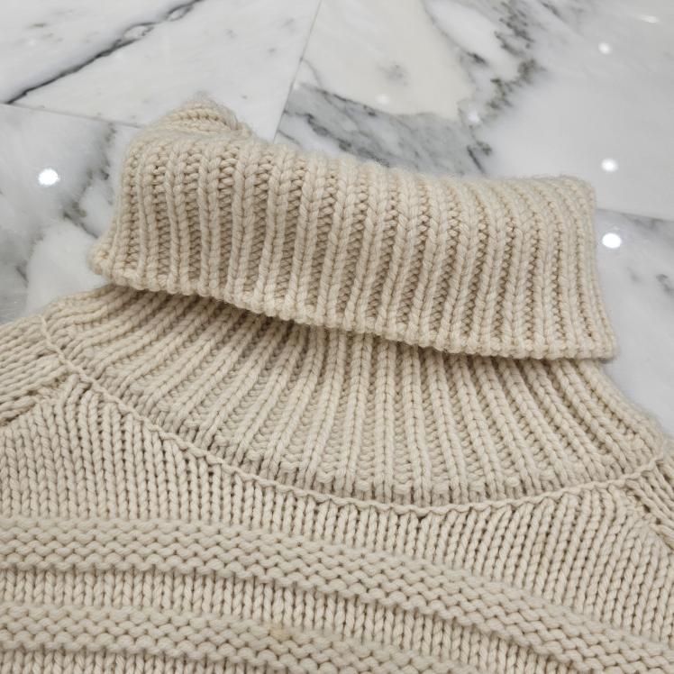 CELINE 2021AW Turtleneck Cropped Cable Knit Sweater 2A92P3290 Size M セリーヌ タートルネッククロップドケーブルニットセーター サイズM