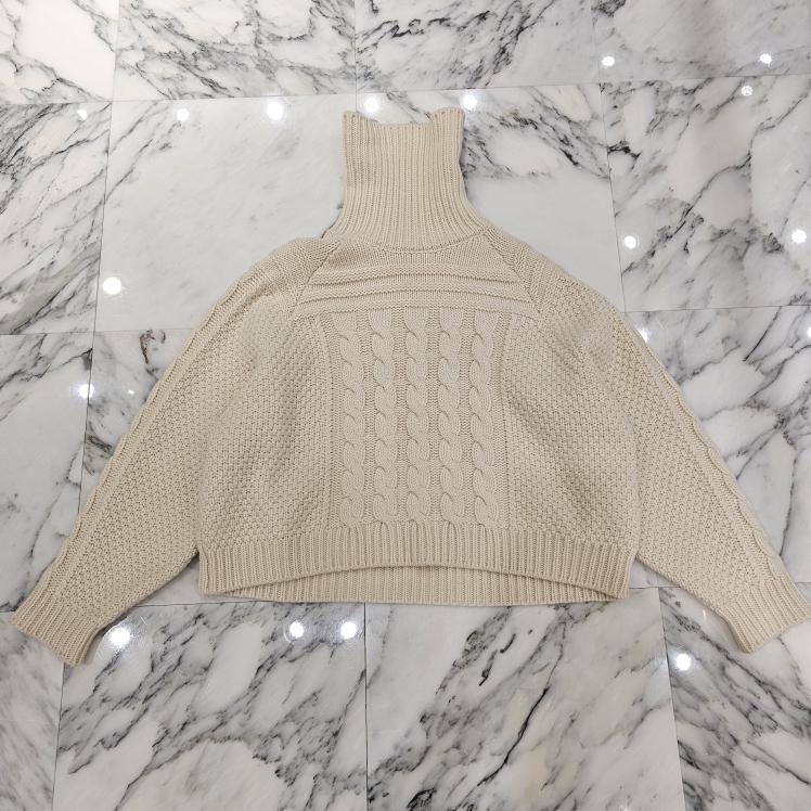 CELINE 2021AW Turtleneck Cropped Cable Knit Sweater 2A92P3290 Size M セリーヌ タートルネッククロップドケーブルニットセーター サイズM