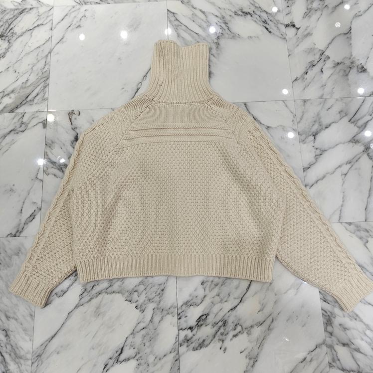 CELINE 2021AW Turtleneck Cropped Cable Knit Sweater 2A92P3290 Size M セリーヌ タートルネッククロップドケーブルニットセーター サイズM
