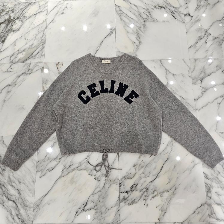 CELINE Cashmere Wool Blend Athletic Sweater 2A11V402P Size XS セリーヌ カシミヤ ウールブレンド アスレチック セーター サイズXS