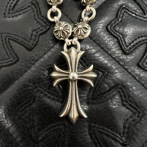 CHROME HEARTS CH Cross Pendant Small with Cross Ball Necklace クロムハーツ CHクロス ペンダント スモール ウィズ クロスボール ネックレス
