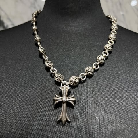 CHROME HEARTS CH Cross Pendant Small with Cross Ball Necklace