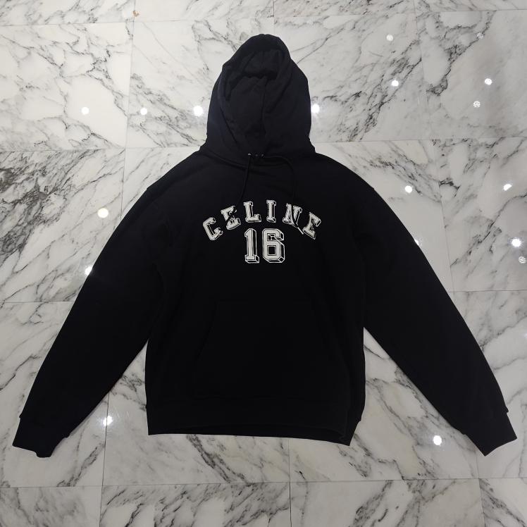 CELINE 2024SS 16 Loose Cotton Fleece Hoodie 2Y89F670Q.38AW Size XL