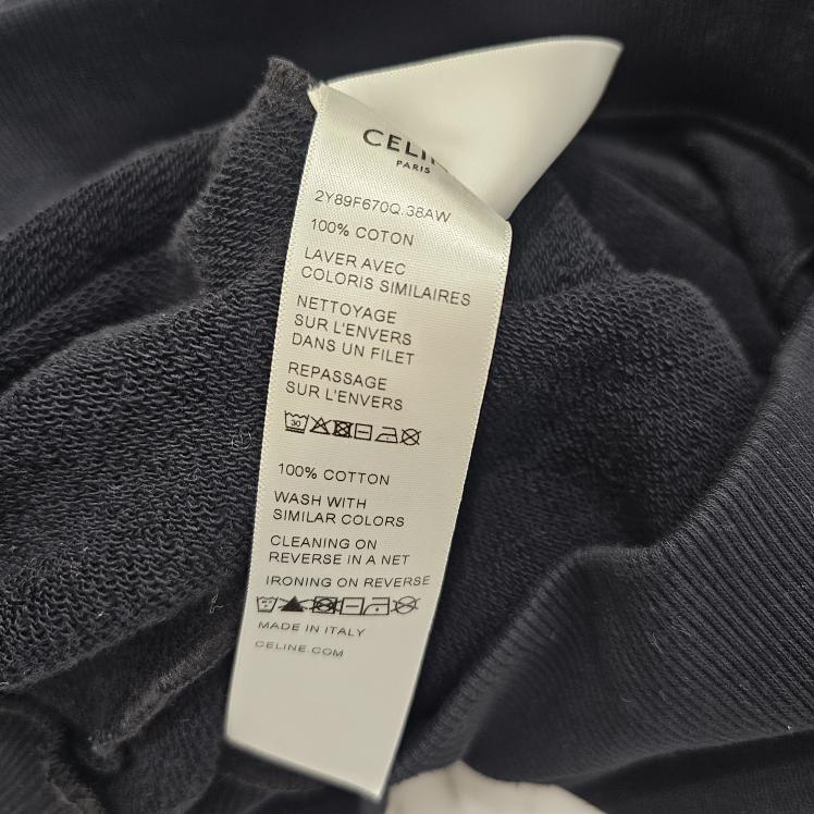 CELINE 2024SS 16 Loose Cotton Fleece Hoodie 2Y89F670Q.38AW Size XL セリーヌ 16ルーズ コットンフリース フーディ サイズXL