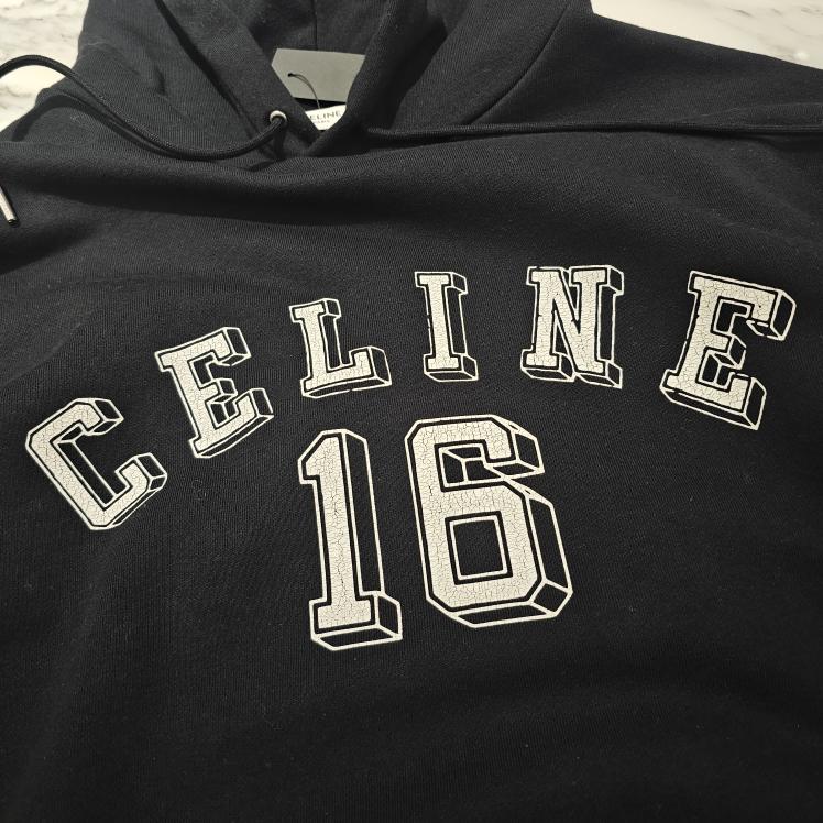 CELINE 2024SS 16 Loose Cotton Fleece Hoodie 2Y89F670Q.38AW Size XL セリーヌ 16ルーズ コットンフリース フーディ サイズXL