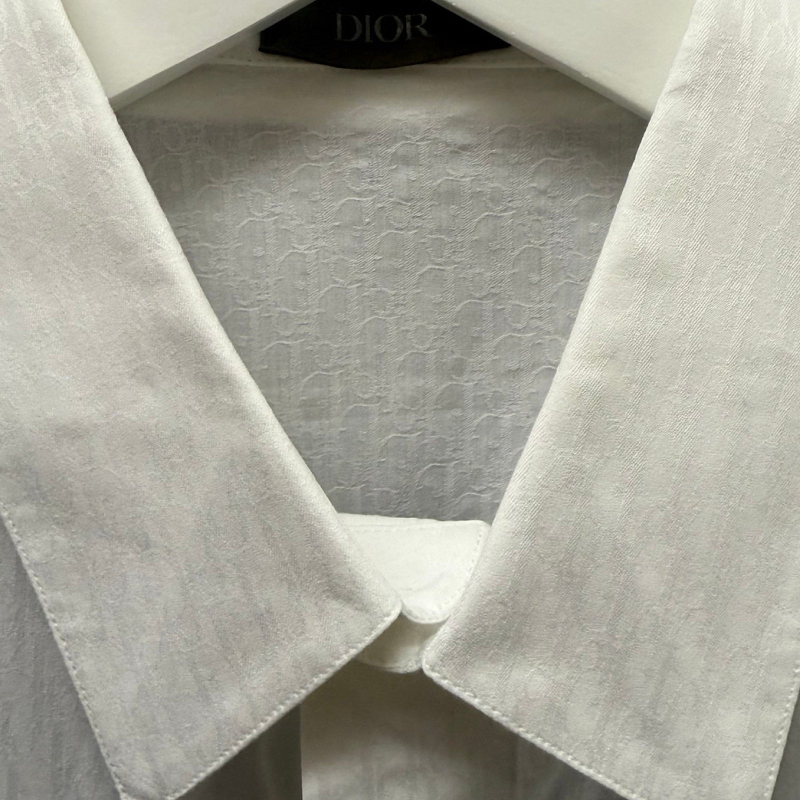 DIOR Oblique Cotton Jacquard Dress Shirt 013C502A4743_C080 Size 40