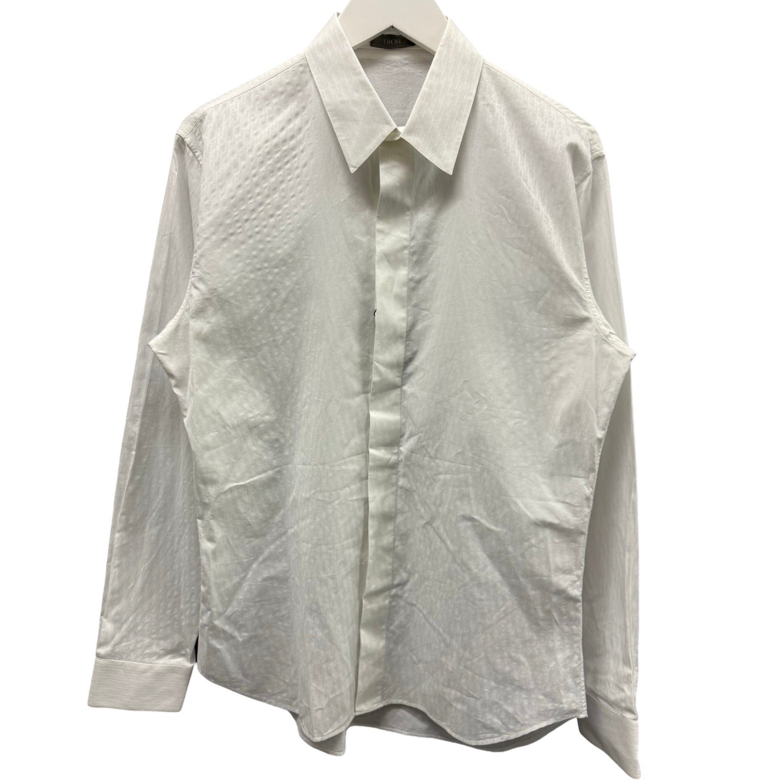 DIOR Oblique Cotton Jacquard Dress Shirt 013C502A4743_C080 Size 40