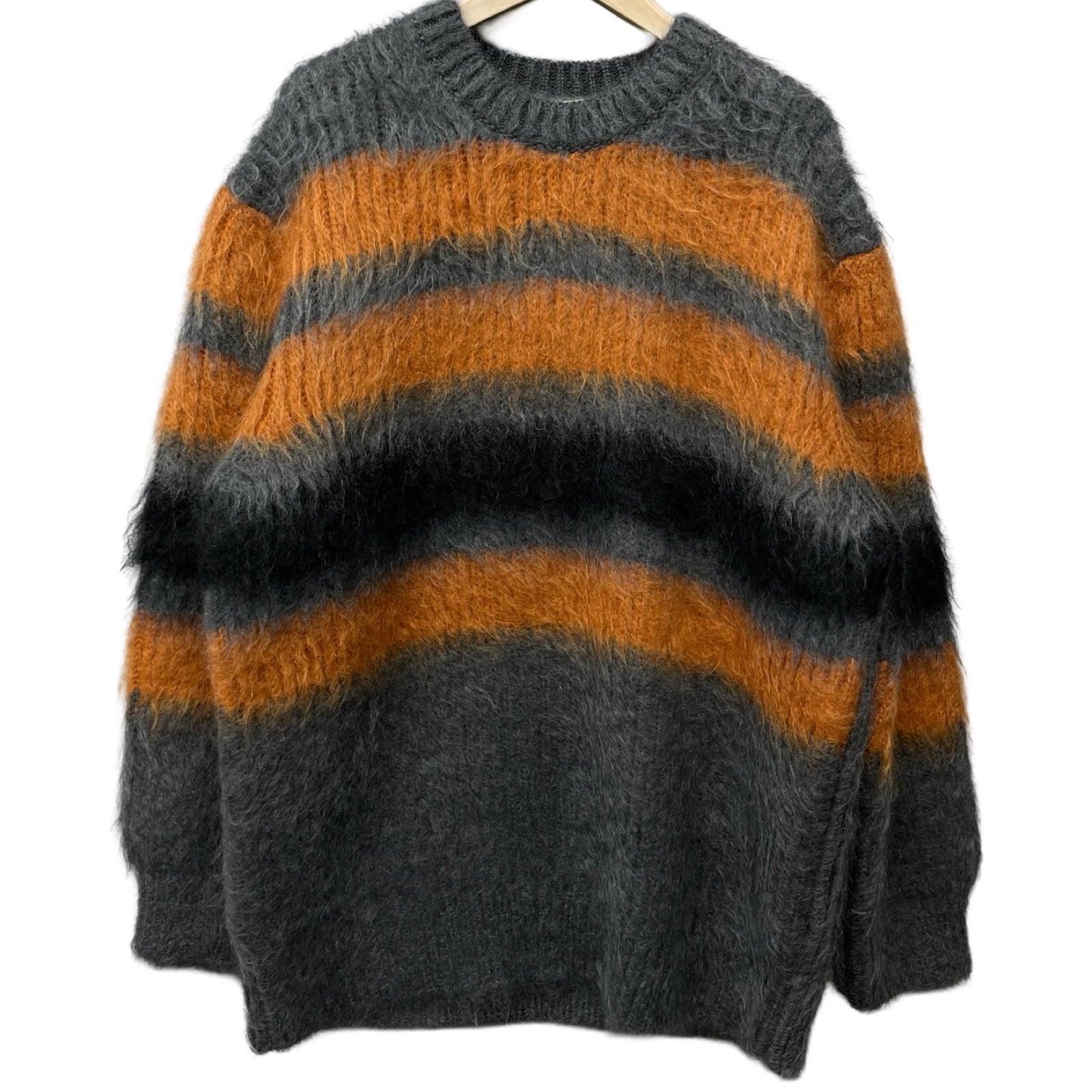 BURBERRY 2021SS Striped Inter Sher Nit Mohair Loose Silk Sweater 8037217 Size S