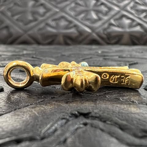 CHROME HEARTS 22K Tiny Fat Cross Pave Diamond Pendant Top クロムハーツ 22K タイニーファットクロス パヴェダイヤモンド ペンダントトップ