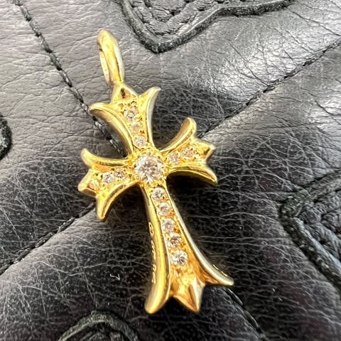 CHROME HEARTS 22K Tiny Fat Cross Pave Diamond Pendant Top クロムハーツ 22K タイニーファットクロス パヴェダイヤモンド ペンダントトップ