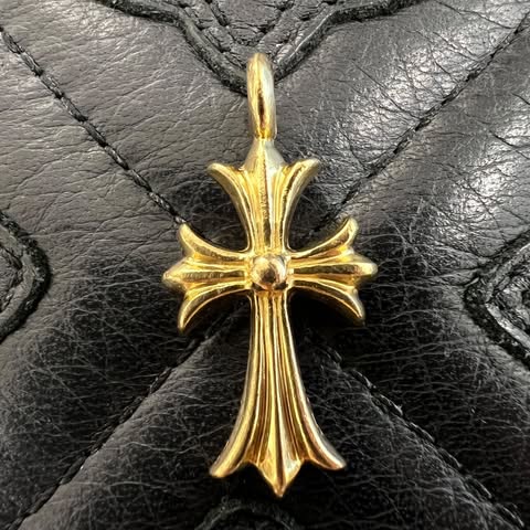 CHROME HEARTS 22K Tiny Fat Cross Pave Diamond Pendant Top クロムハーツ 22K タイニーファットクロス パヴェダイヤモンド ペンダントトップ