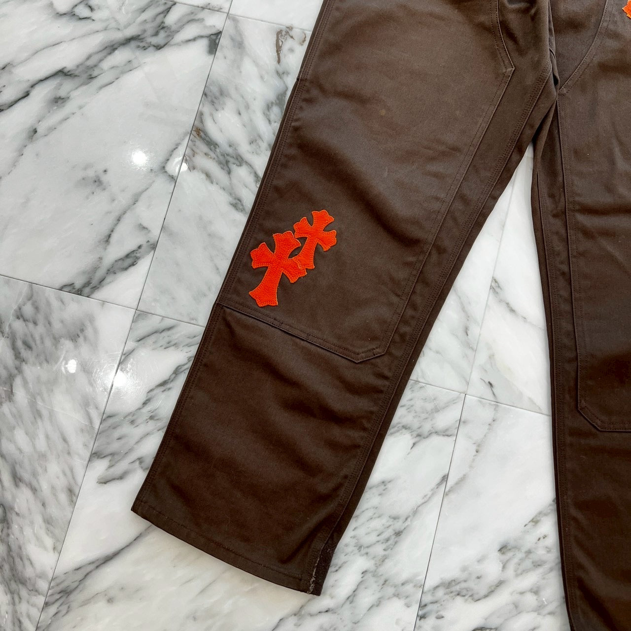 CHROME HEARTS Multi Leather Patch Carpenter Cross Ball Button Denim Pants Size 33 クロムハーツ マルチレザーパッチ カーペンター クロスボールボタン デニムパンツ サイズ33