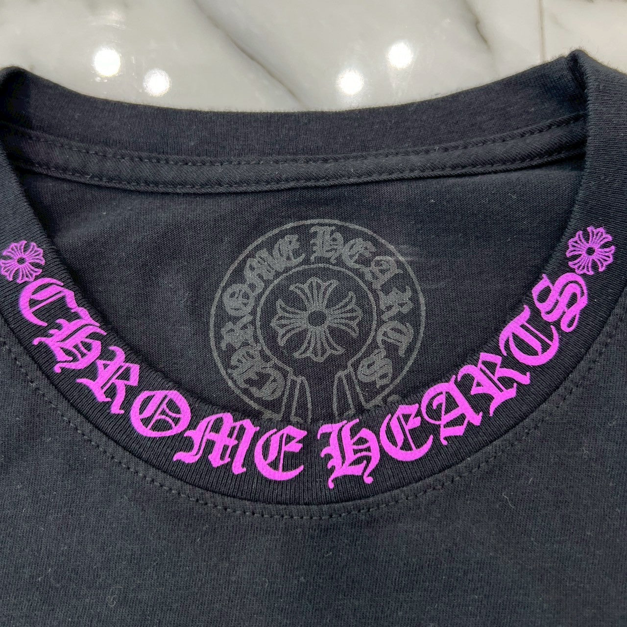 CHROME HEARTS Old English Neck Logo Long Sleeve Tee Size L クロムハーツ オールドイングリッシュ ネックロゴ ロングスリーブTシャツ サイズL