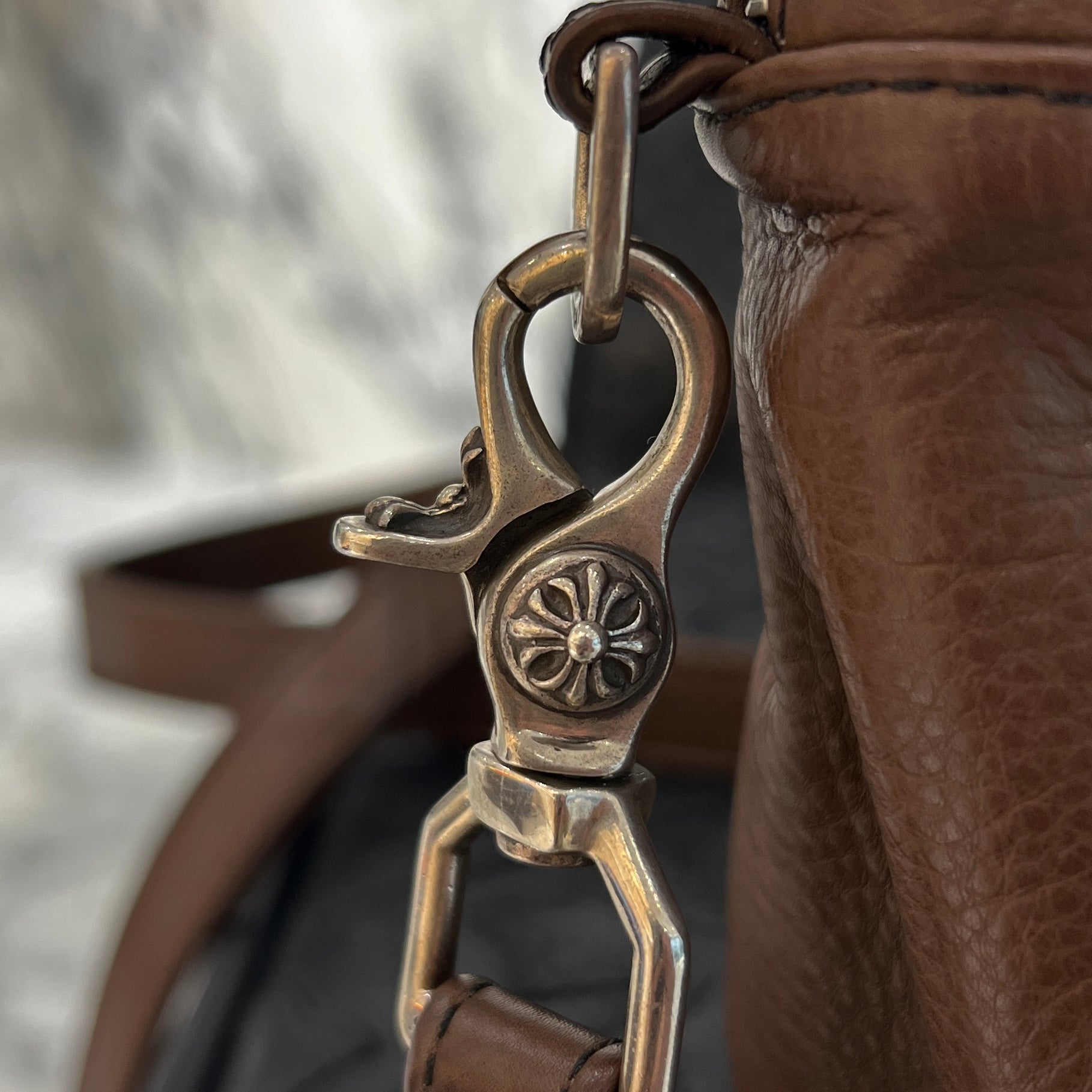 CHROME HEARTS TAKAMINI 3 Cemetery Cross Patch Leather Shoulder Bag クロムハーツ タカミニ 3セメタリー クロスパッチ レザー ショルダーバッグ