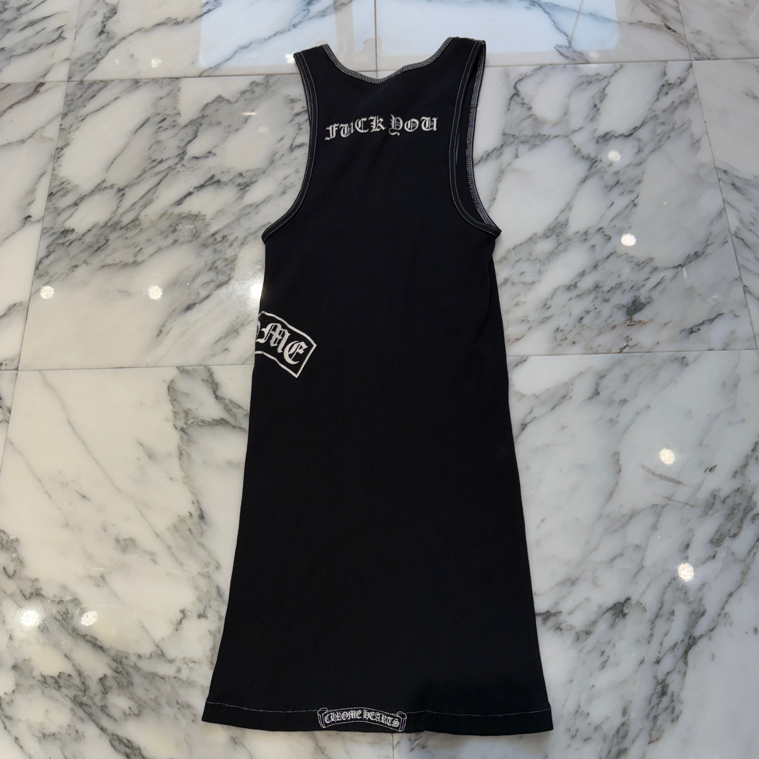 CHROME HEARTS CH Cross Side Vertical Logo Fuck You Tank Top Size M クロムハーツ CHクロス サイド ヴァーティカルロゴ ファックユー タンクトップ サイズM