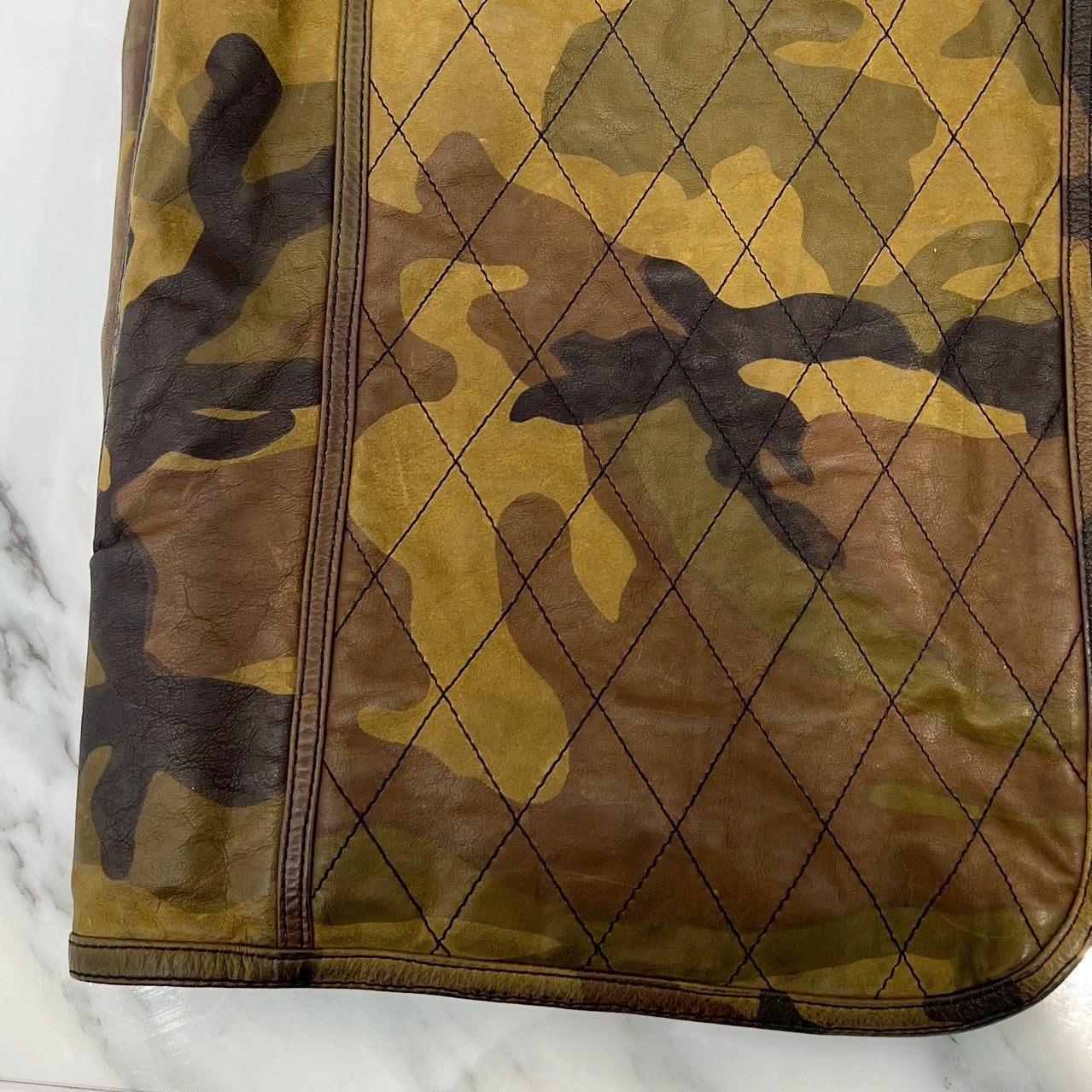 CHROME HEARTS Camouflage Leather Cross Patch DUCK VEST Size L クロムハーツ カモフラージュ レザークロスパッチ ダックベスト サイズL