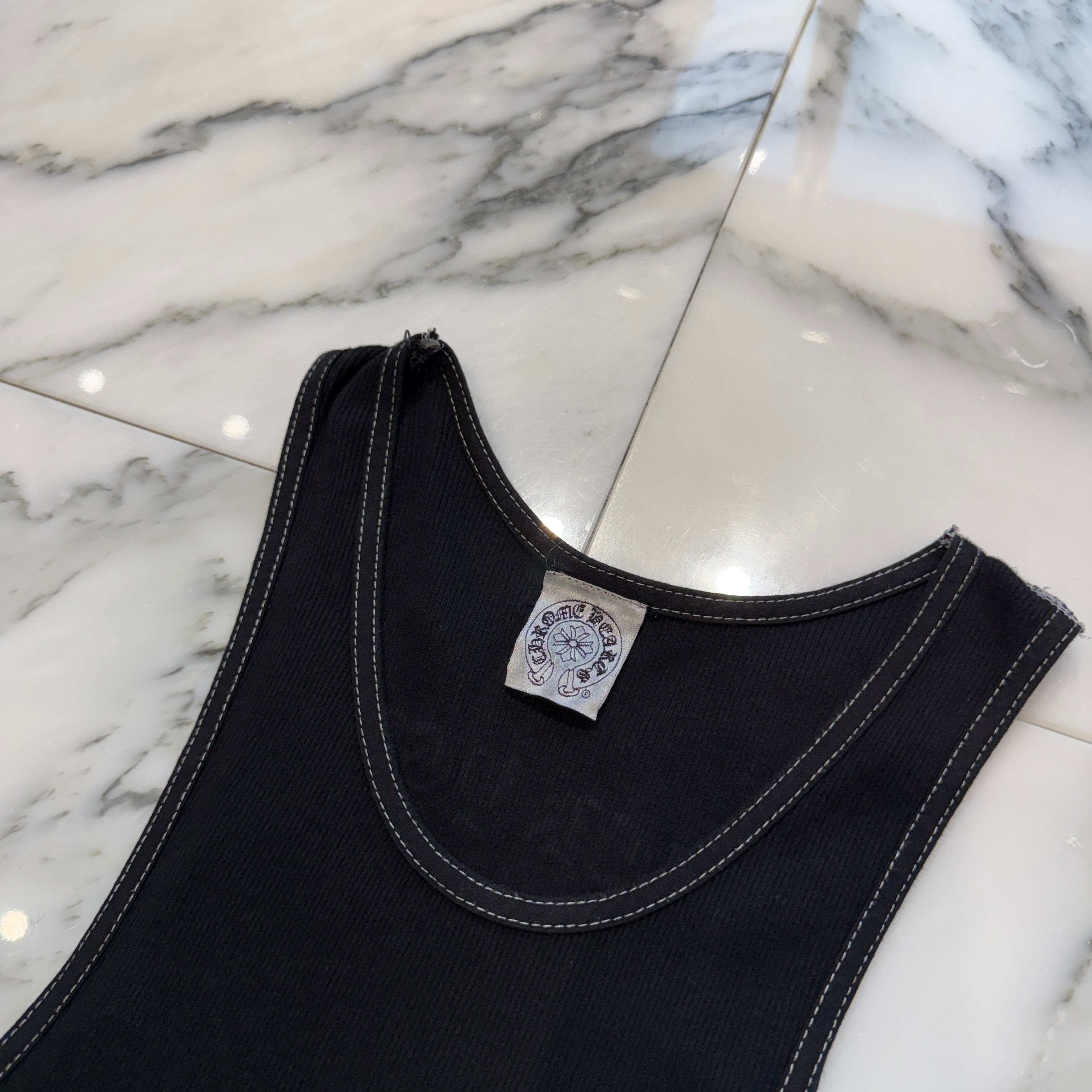 CHROME HEARTS CH Cross Side Vertical Logo Fuck You Tank Top Size M クロムハーツ CHクロス サイド ヴァーティカルロゴ ファックユー タンクトップ サイズM