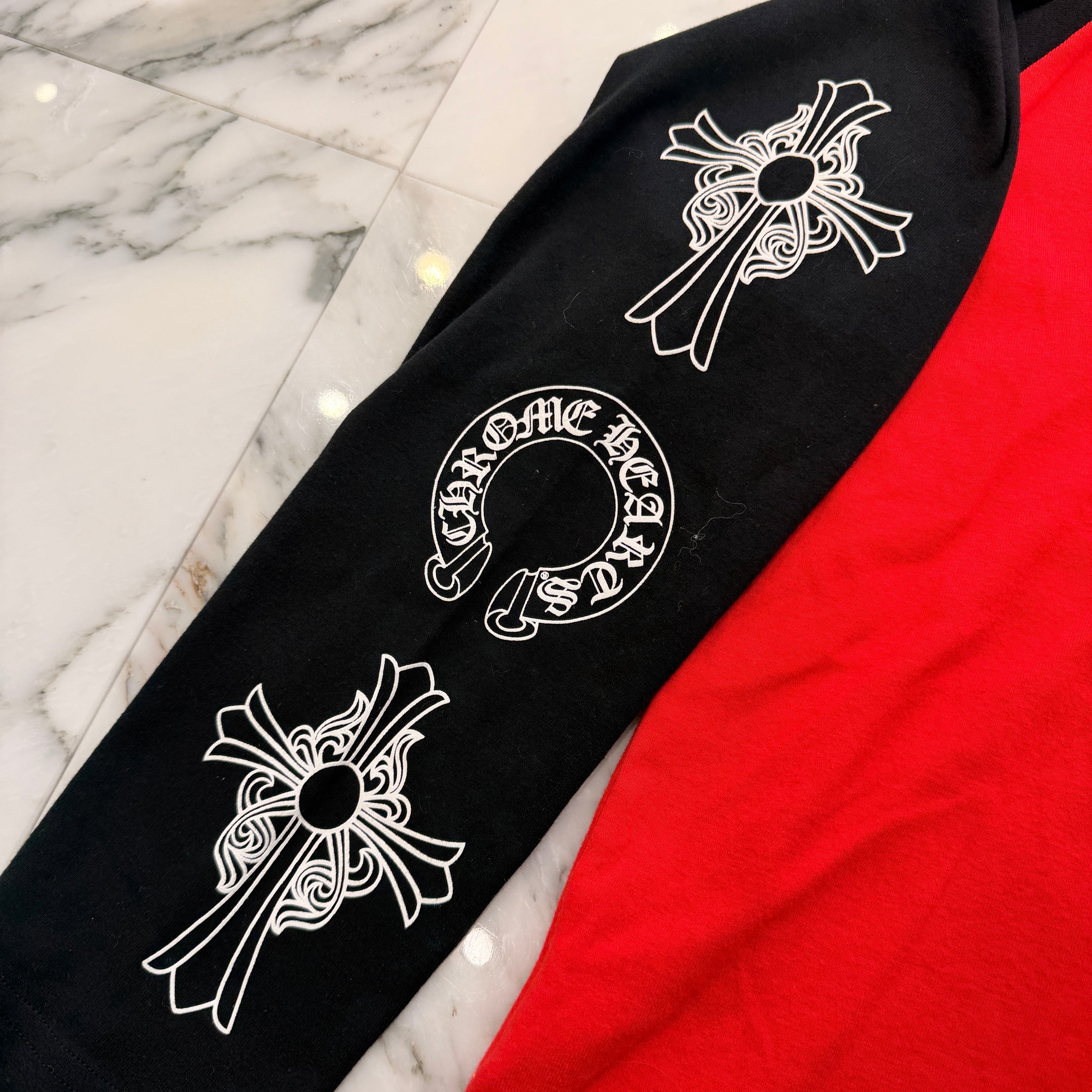 CHROME HEARTS Neck Logo Raglan Long Sleeve Tee Size XL クロムハーツ ネックロゴ ラグランロングスリーブ Tシャツ サイズXL